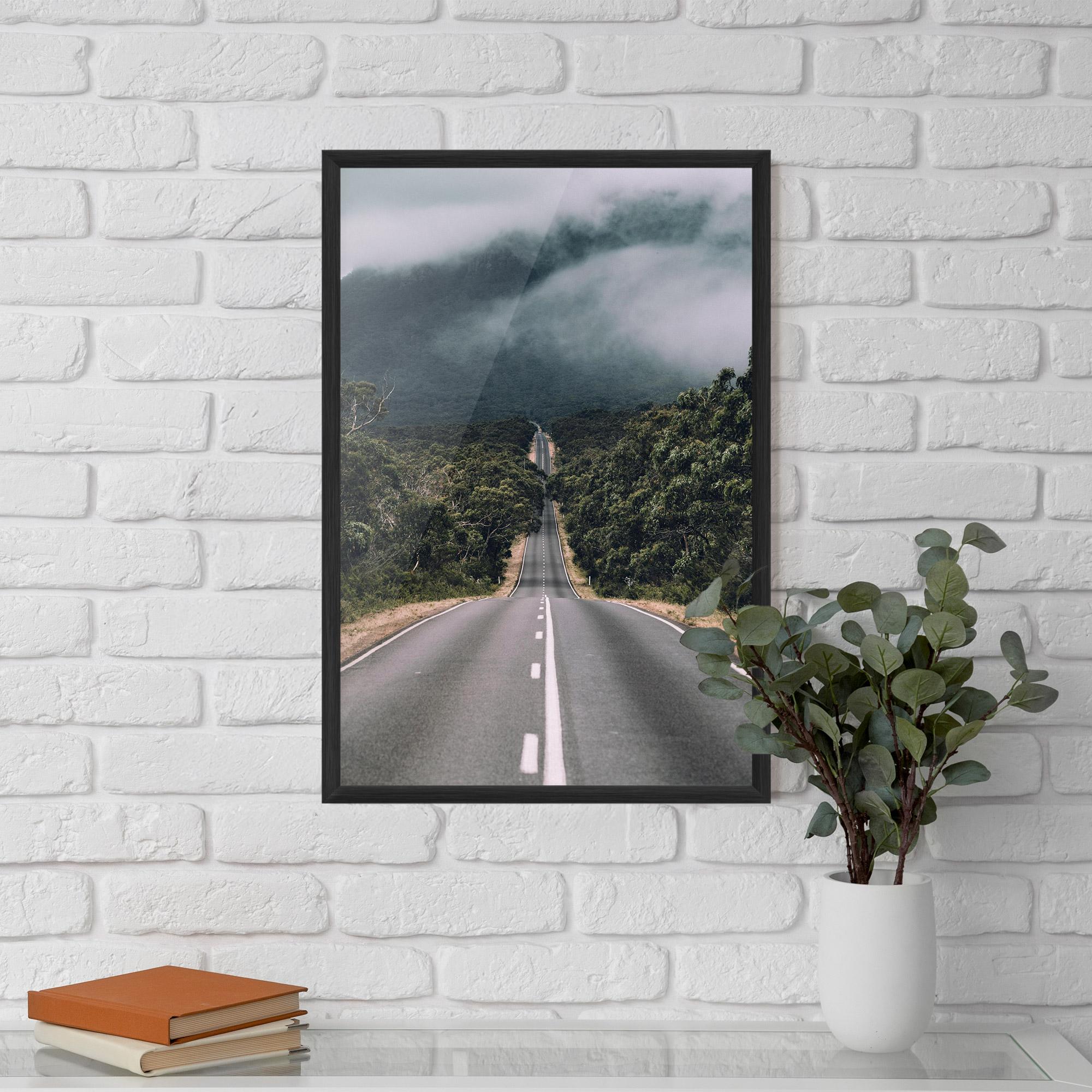 Poster Înrămat Forest Driving Road mockup 5