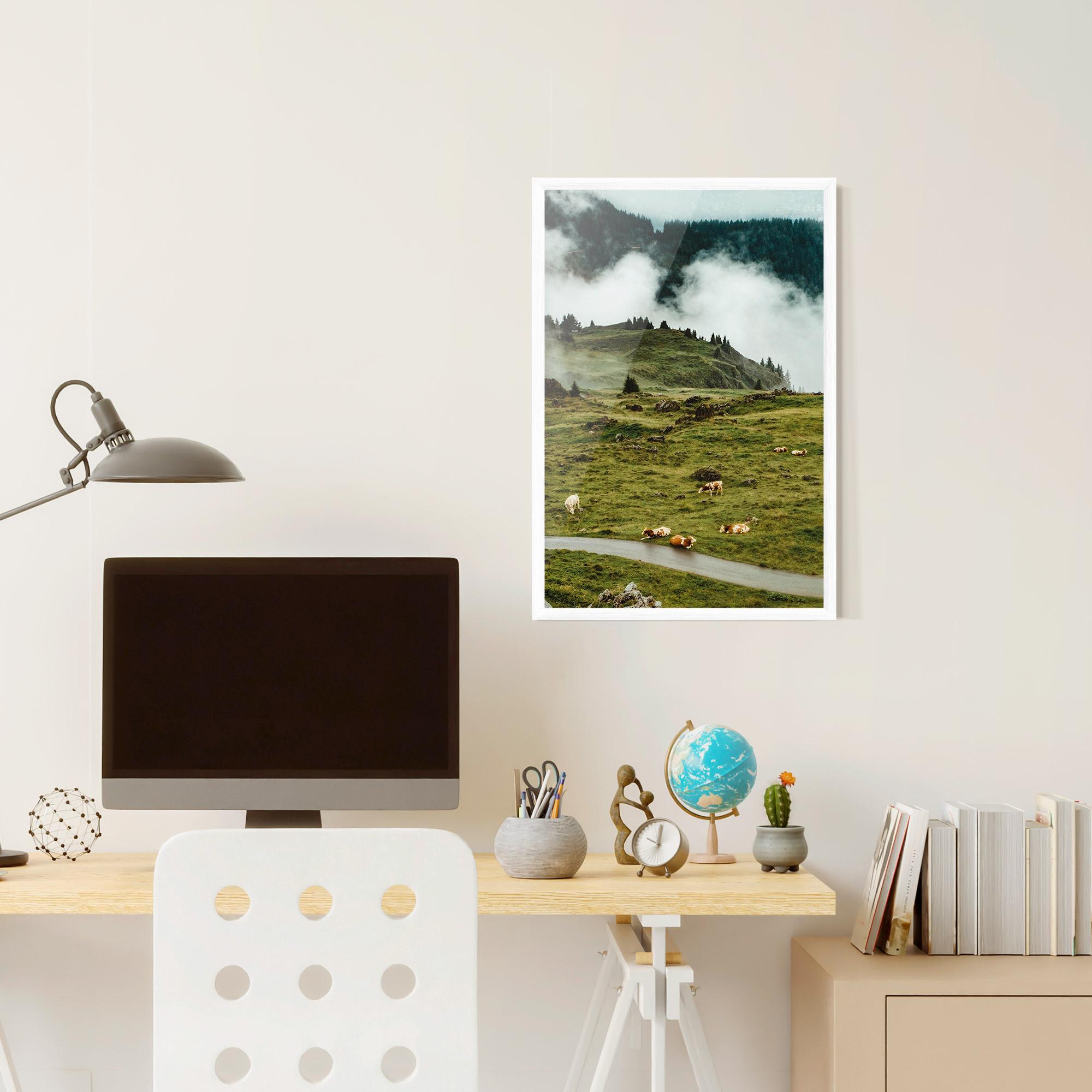 Poster Înrămat Cow Field View mockup 6