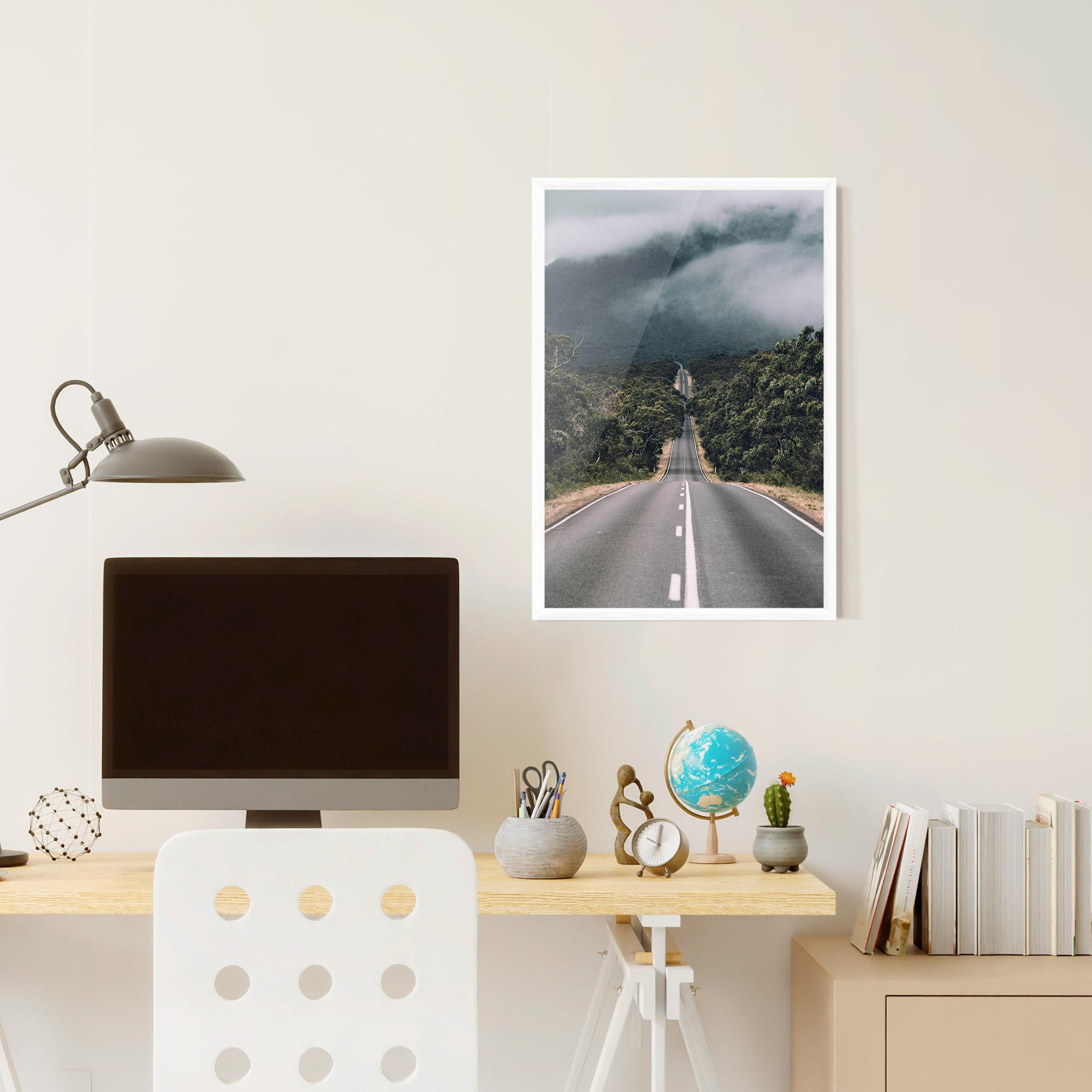 Poster Înrămat Forest Driving Road mockup 6