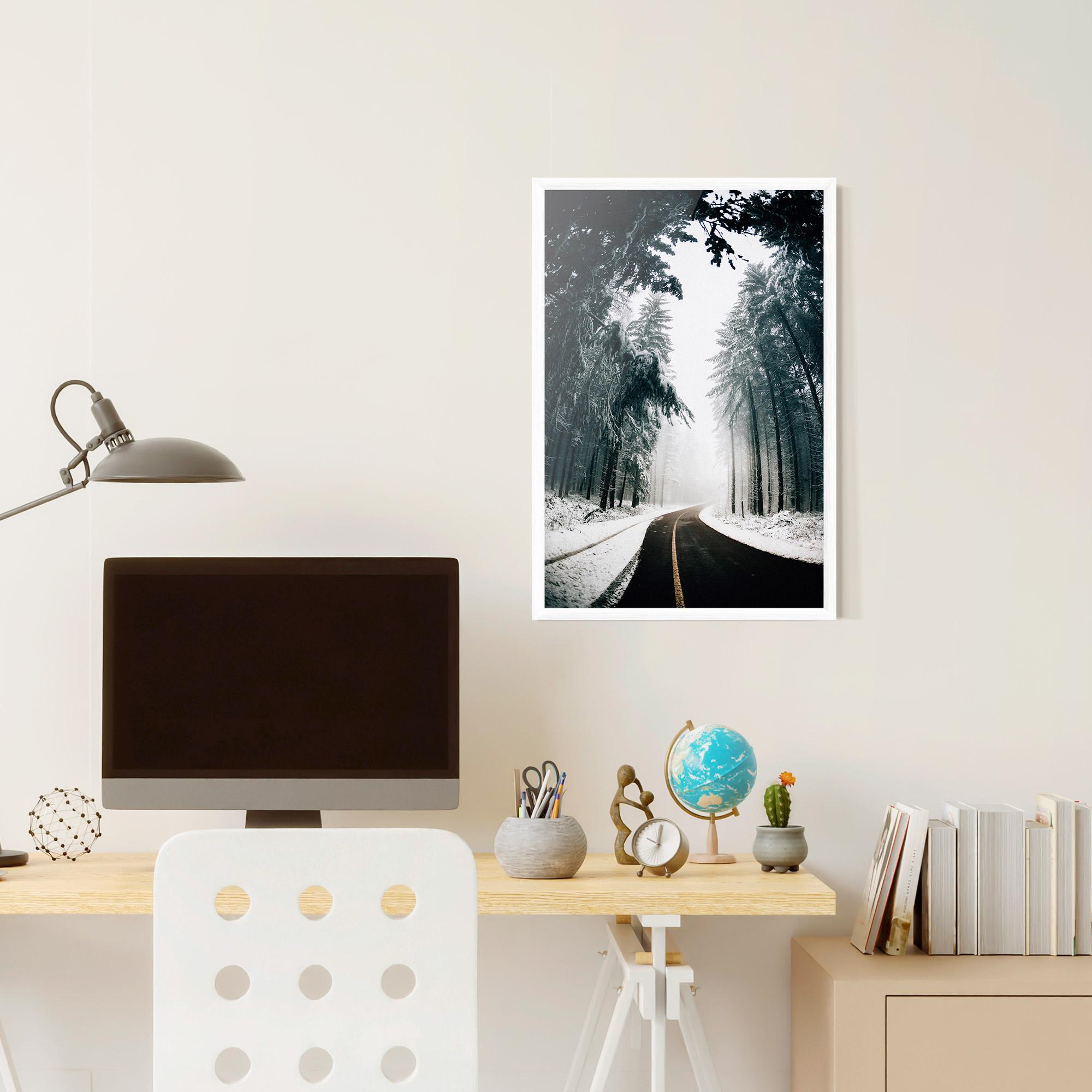 Poster Înrămat Snow Road Dorest mockup 6