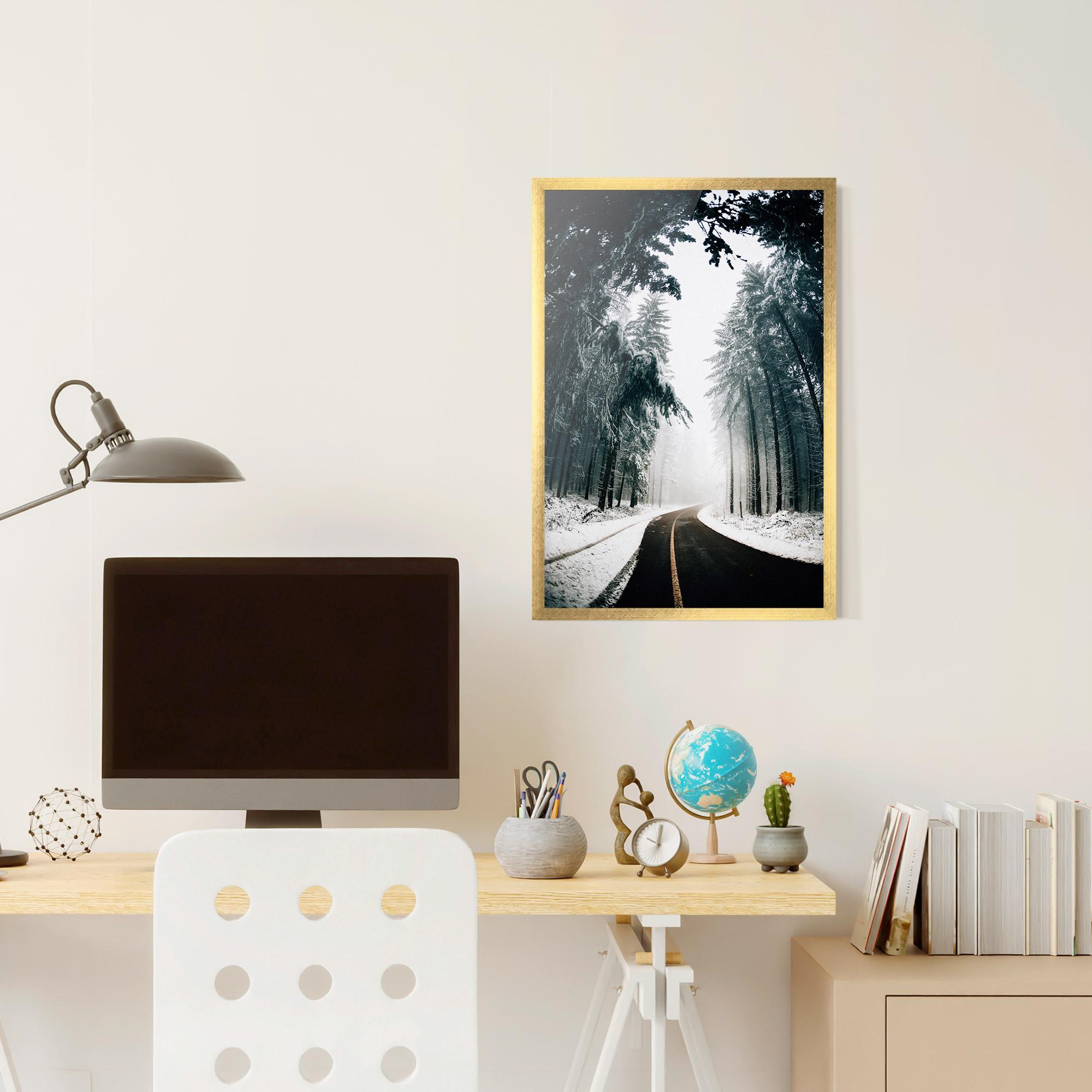 Poster Înrămat Snow Road Dorest mockup 6