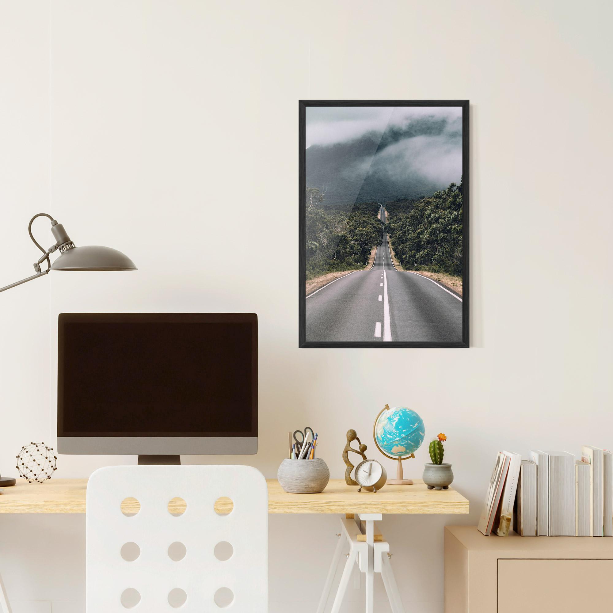 Poster Înrămat Forest Driving Road mockup 6