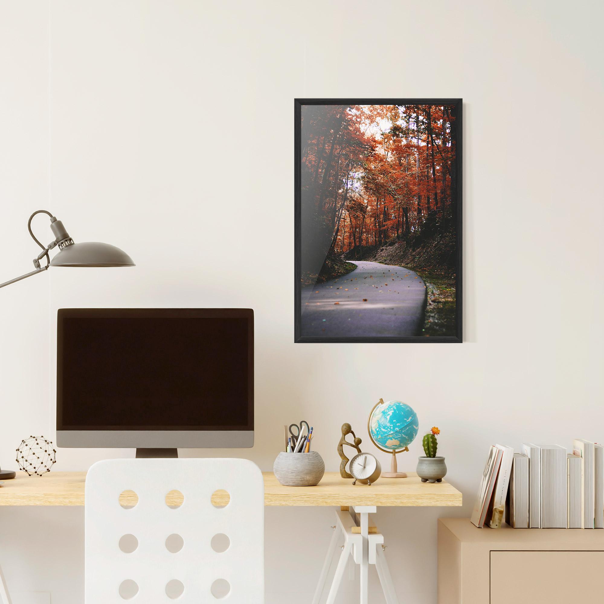 Poster Înrămat Red Trees Road mockup 6