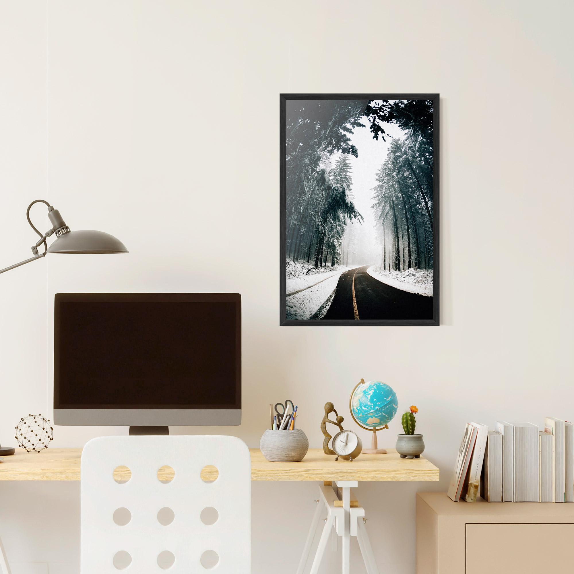 Poster Înrămat Snow Road Dorest mockup 6