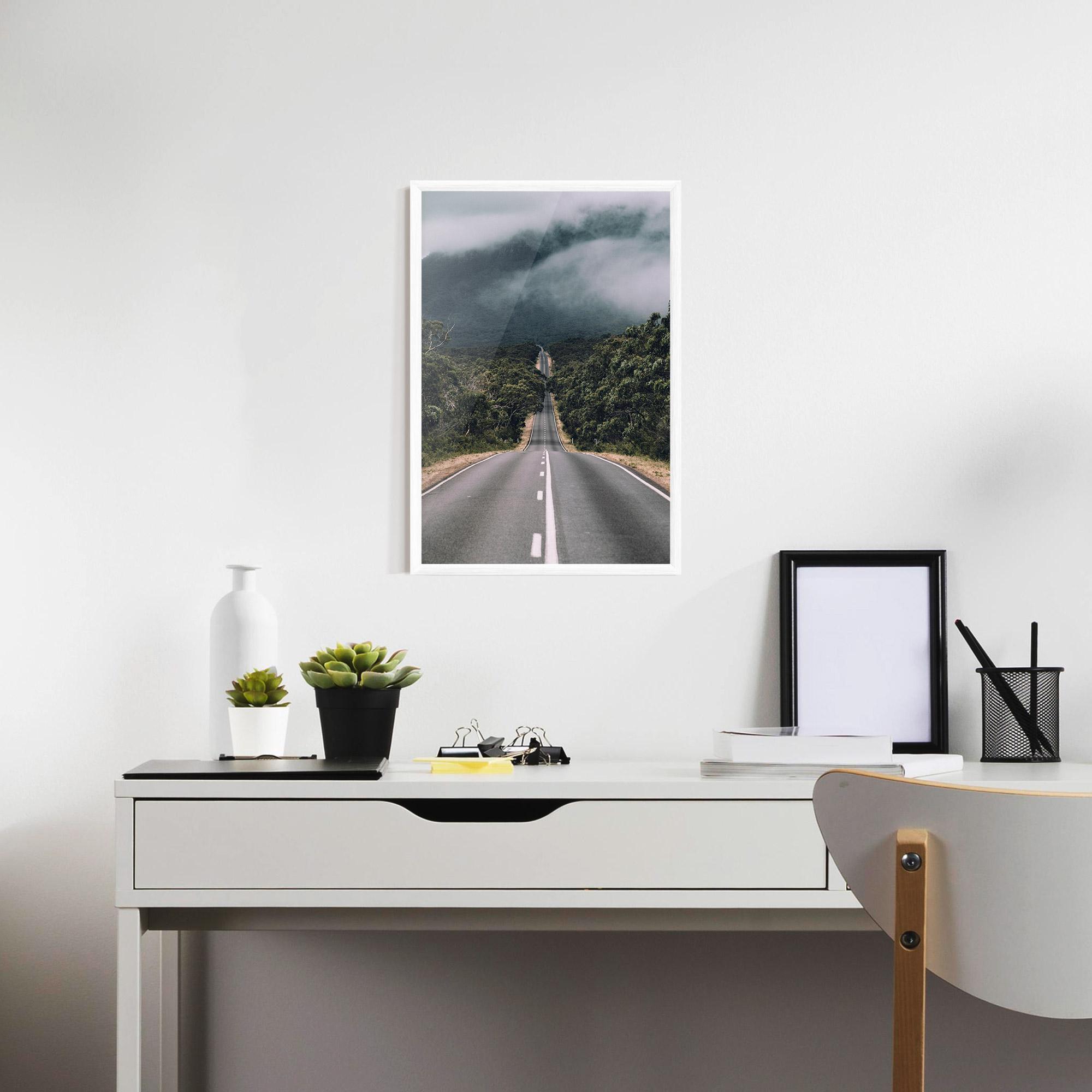 Poster Înrămat Forest Driving Road mockup 7