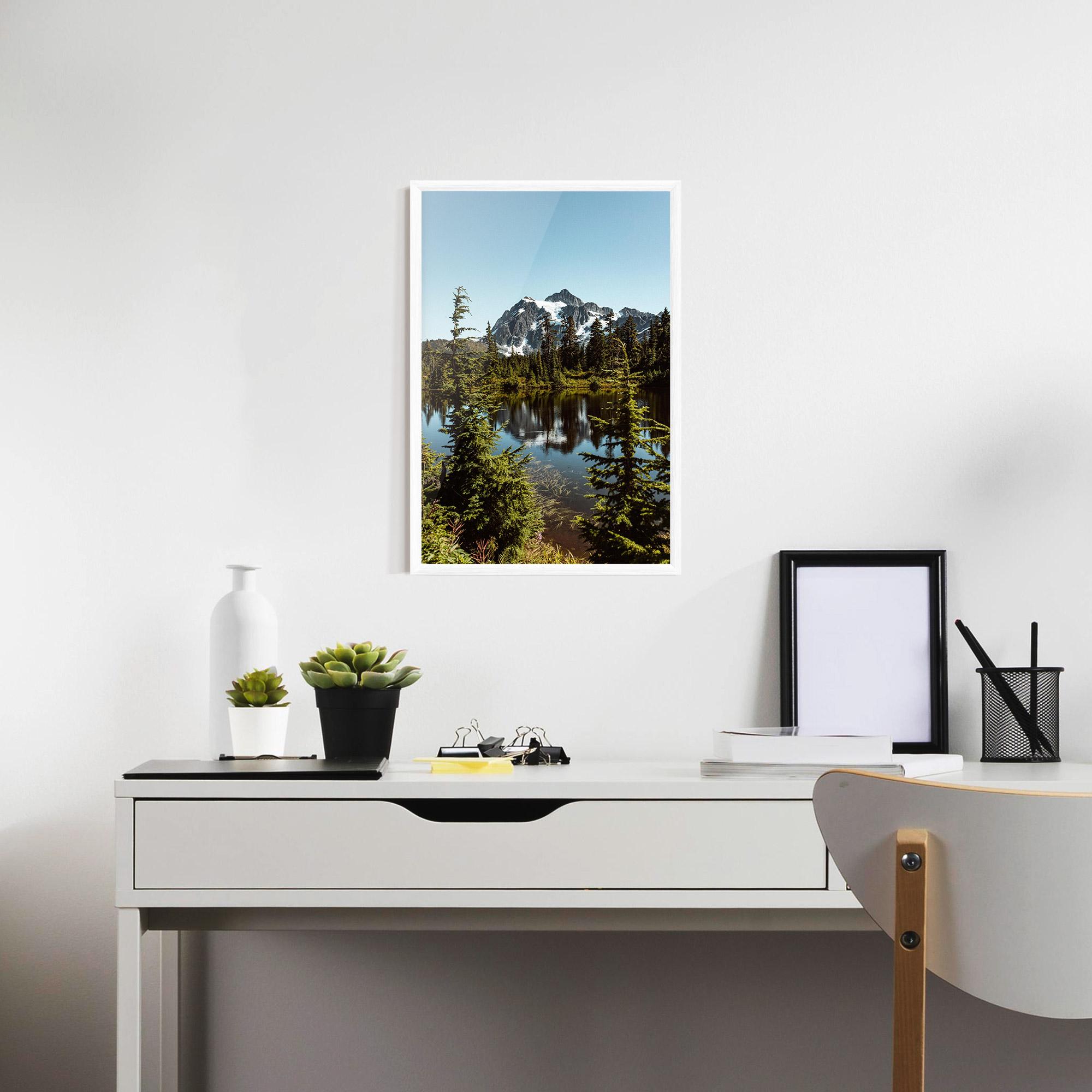 Poster Înrămat Forest Snow Mountain mockup 7