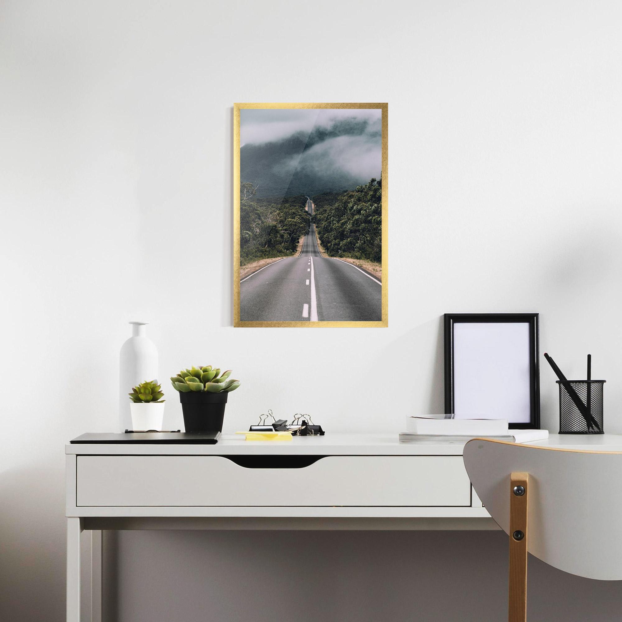 Poster Înrămat Forest Driving Road mockup 7
