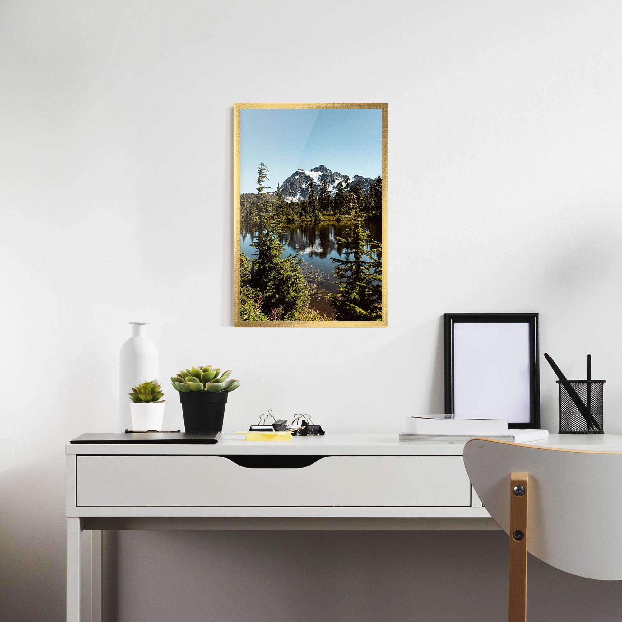 Poster Înrămat Forest Snow Mountain mockup 7