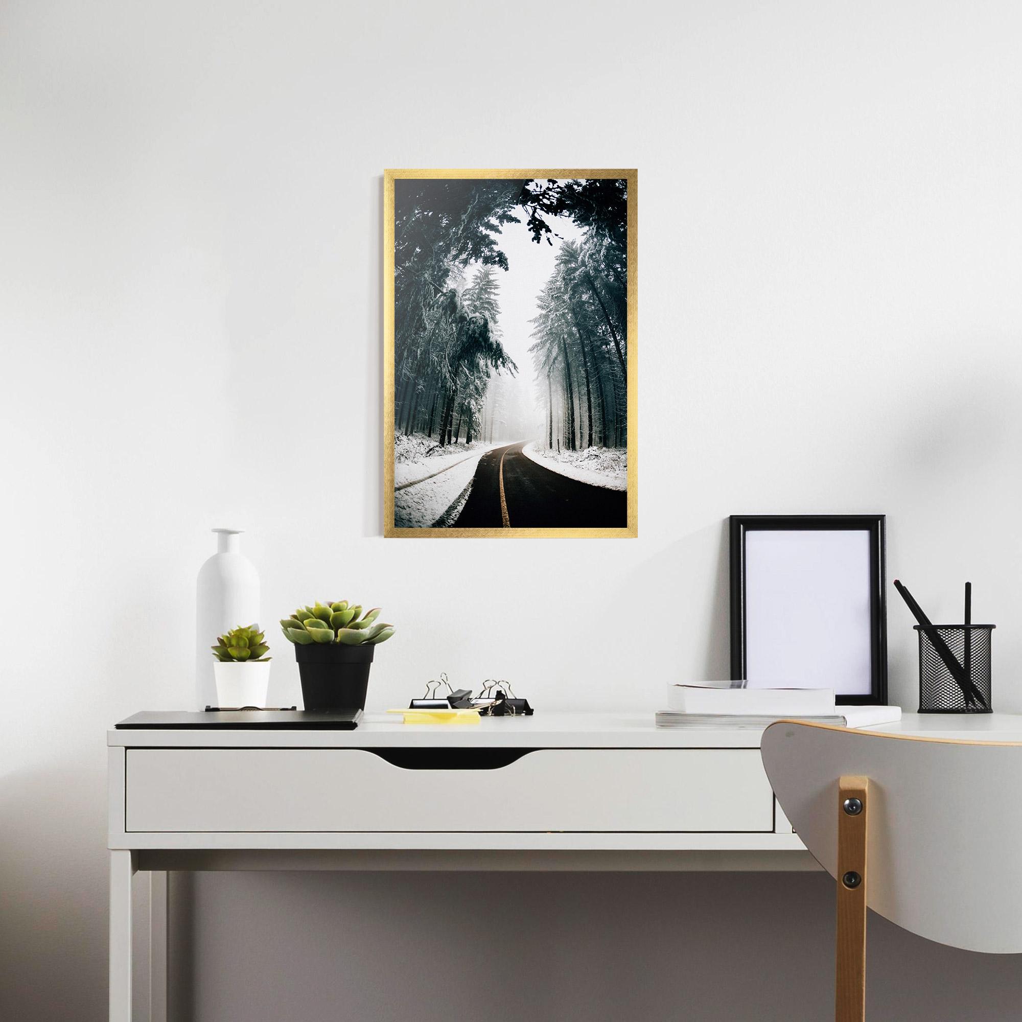 Poster Înrămat Snow Road Dorest mockup 7