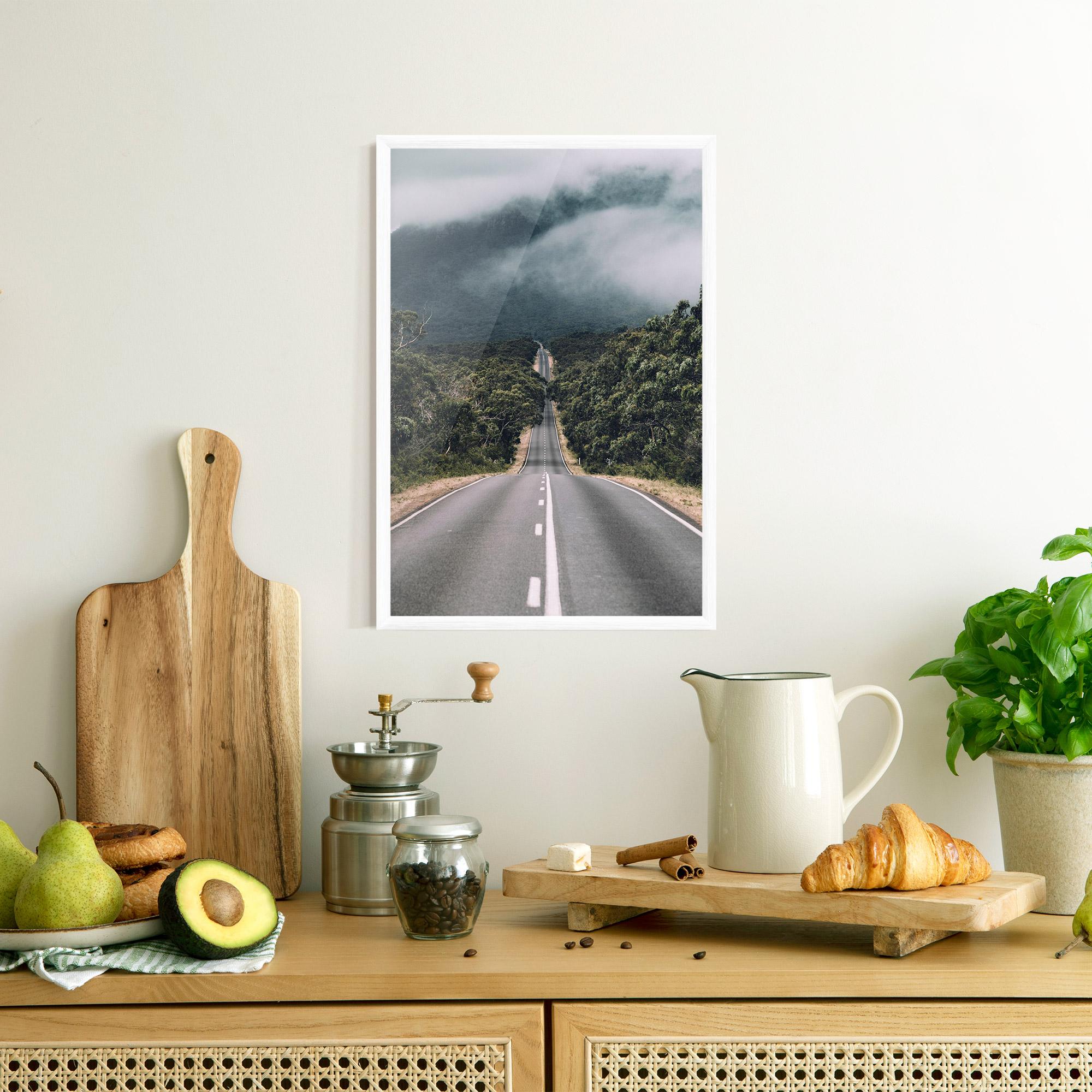Poster Înrămat Forest Driving Road mockup 8