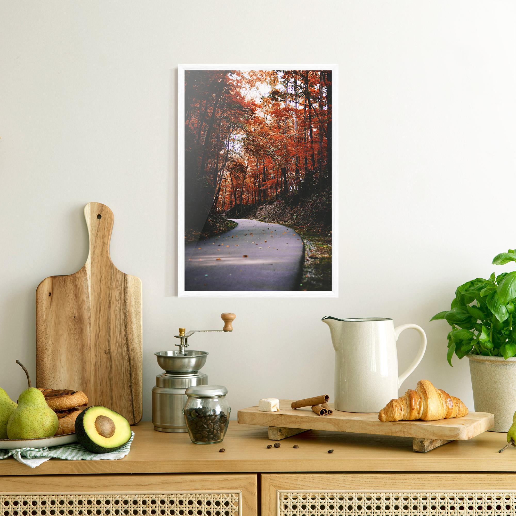 Poster Înrămat Red Trees Road mockup 8