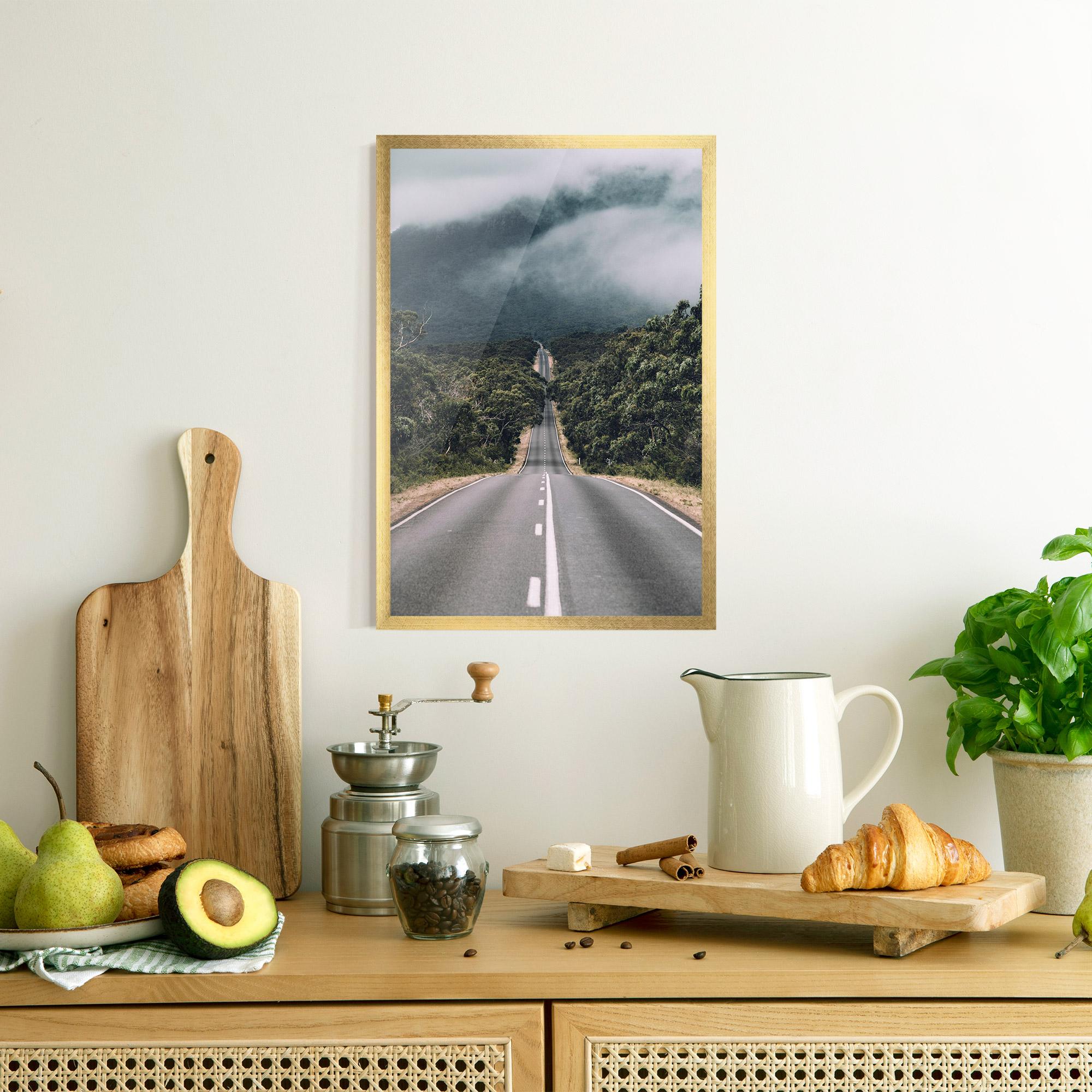 Poster Înrămat Forest Driving Road mockup 8