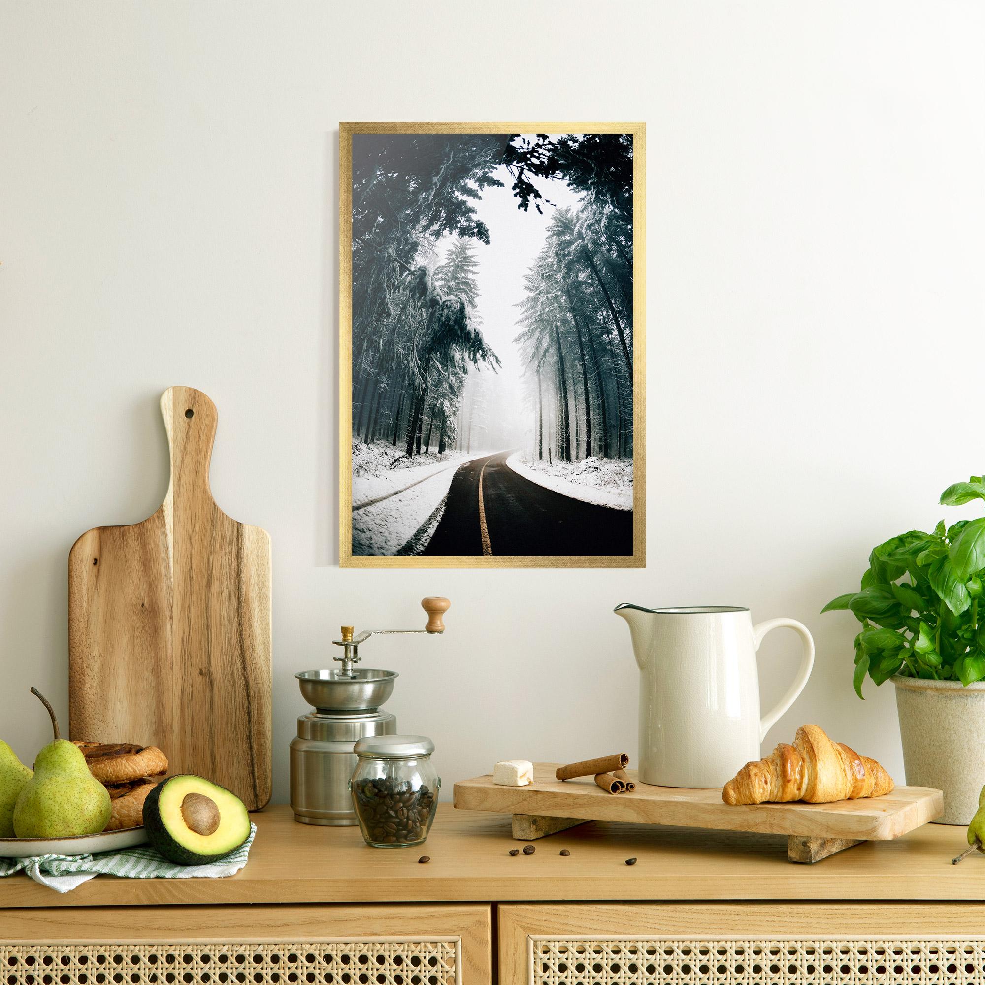 Poster Înrămat Snow Road Dorest mockup 8