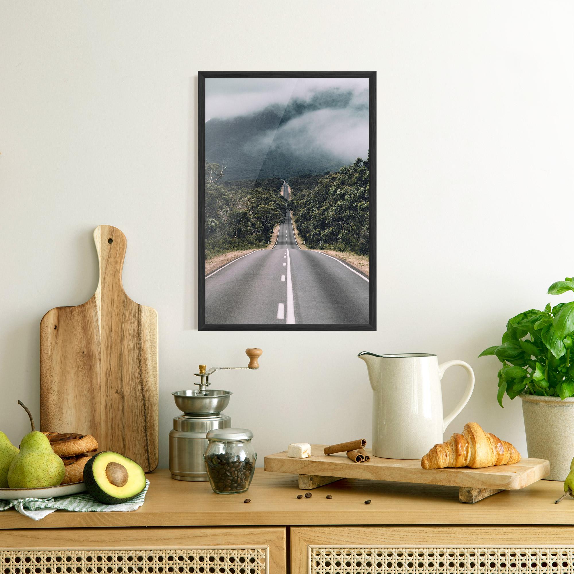 Poster Înrămat Forest Driving Road mockup 8