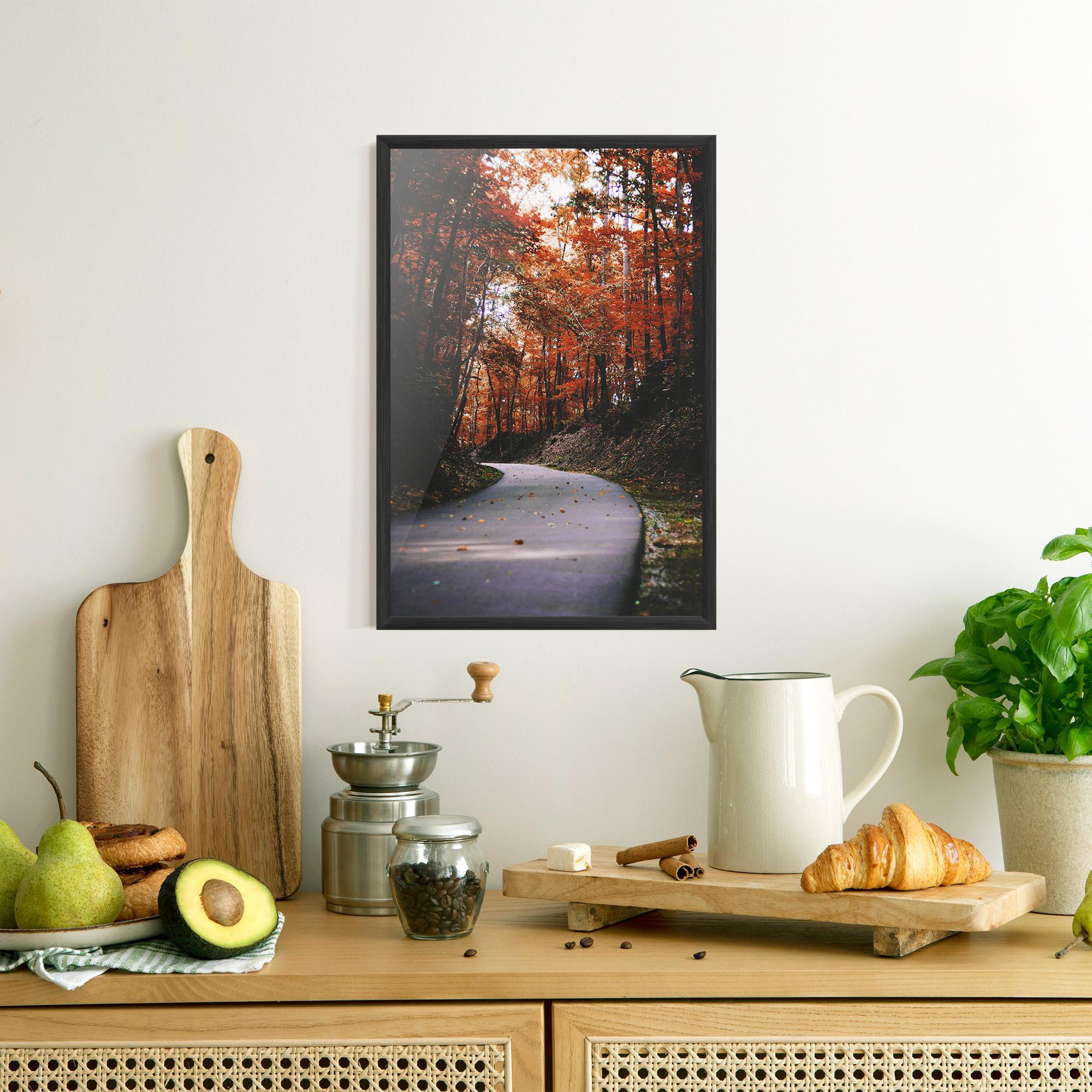 Poster Înrămat Red Trees Road mockup 8