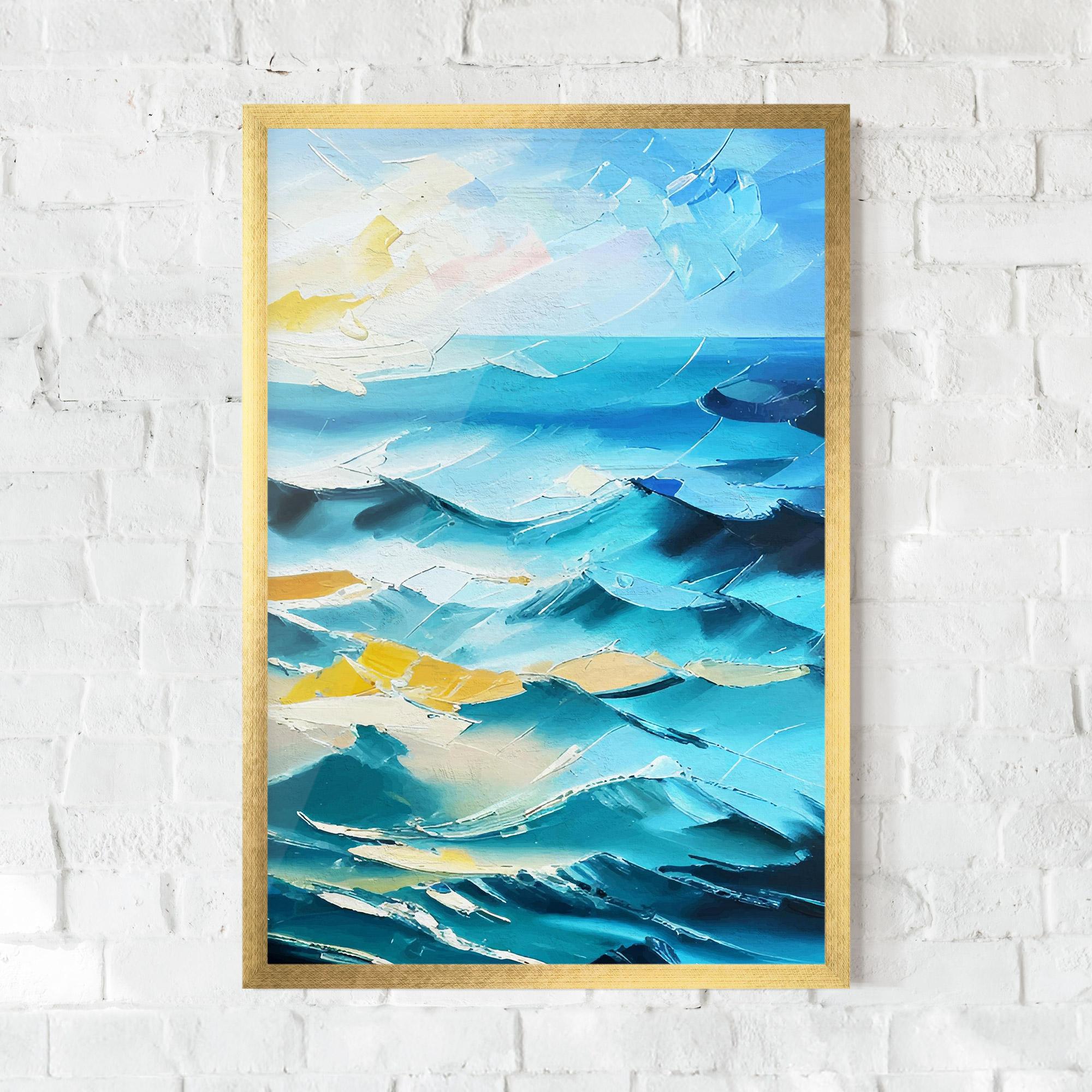 Poster Înrămat Blue Ocean Painting mockup 0