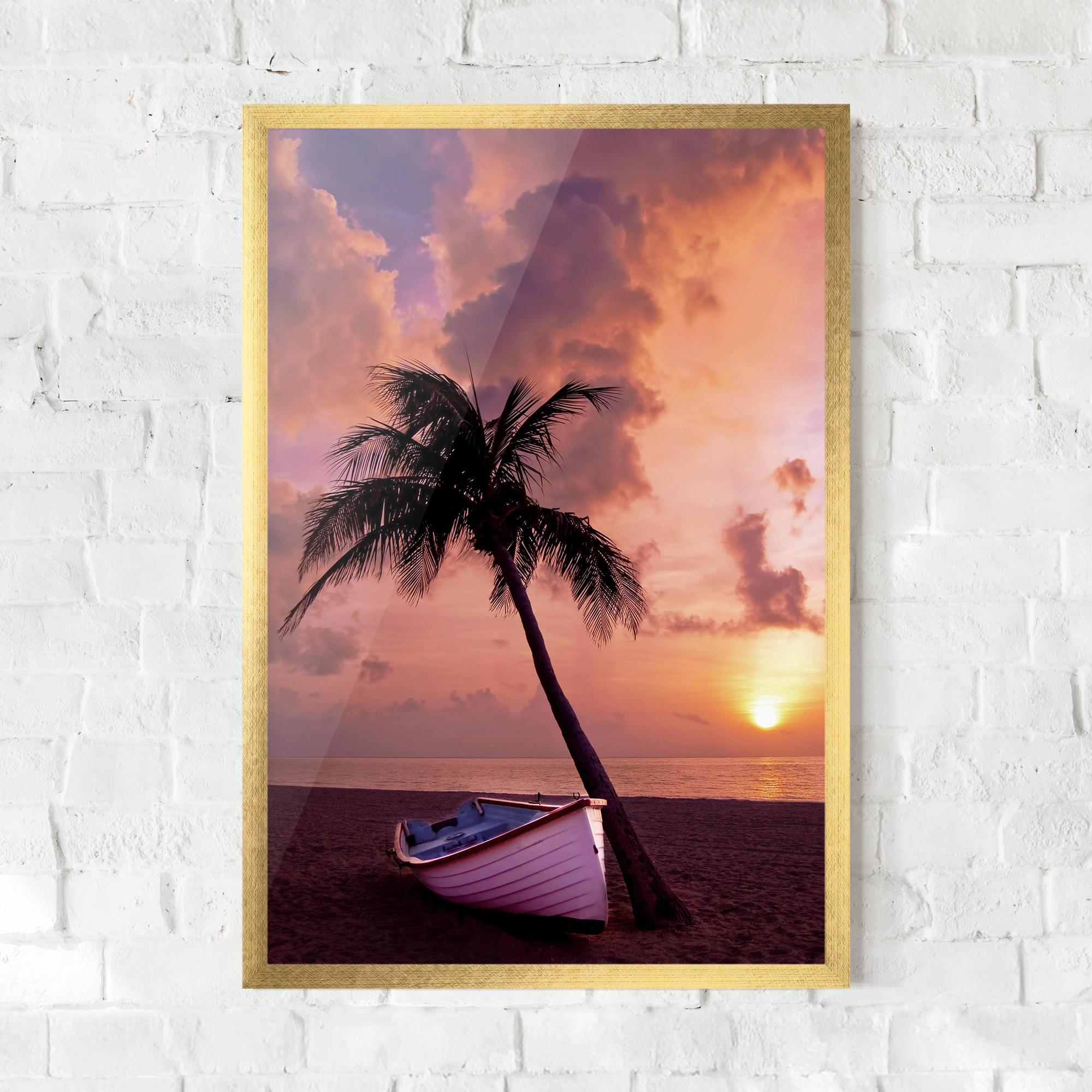 Poster Înrămat Boat Purple Sunset mockup 0