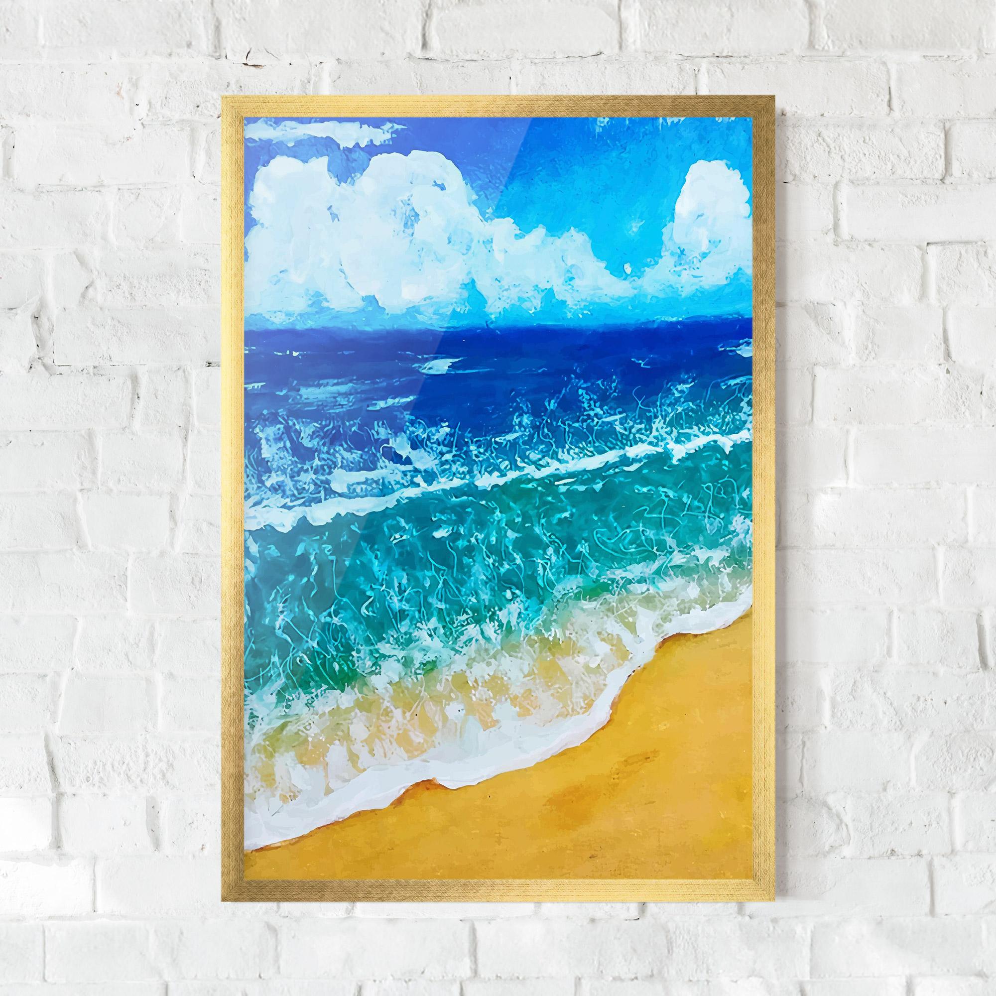 Poster Înrămat Yellow Beach Painting mockup 0