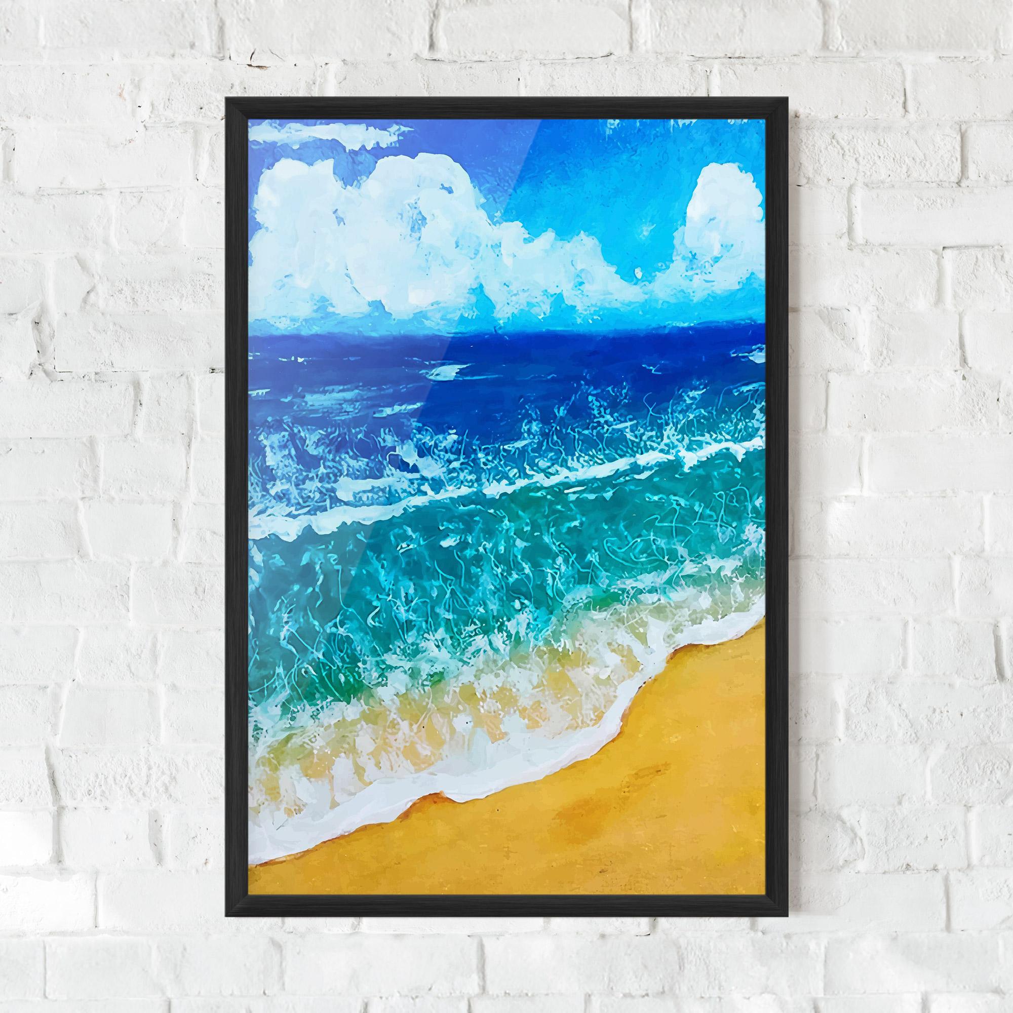 Poster Înrămat Yellow Beach Painting mockup 0