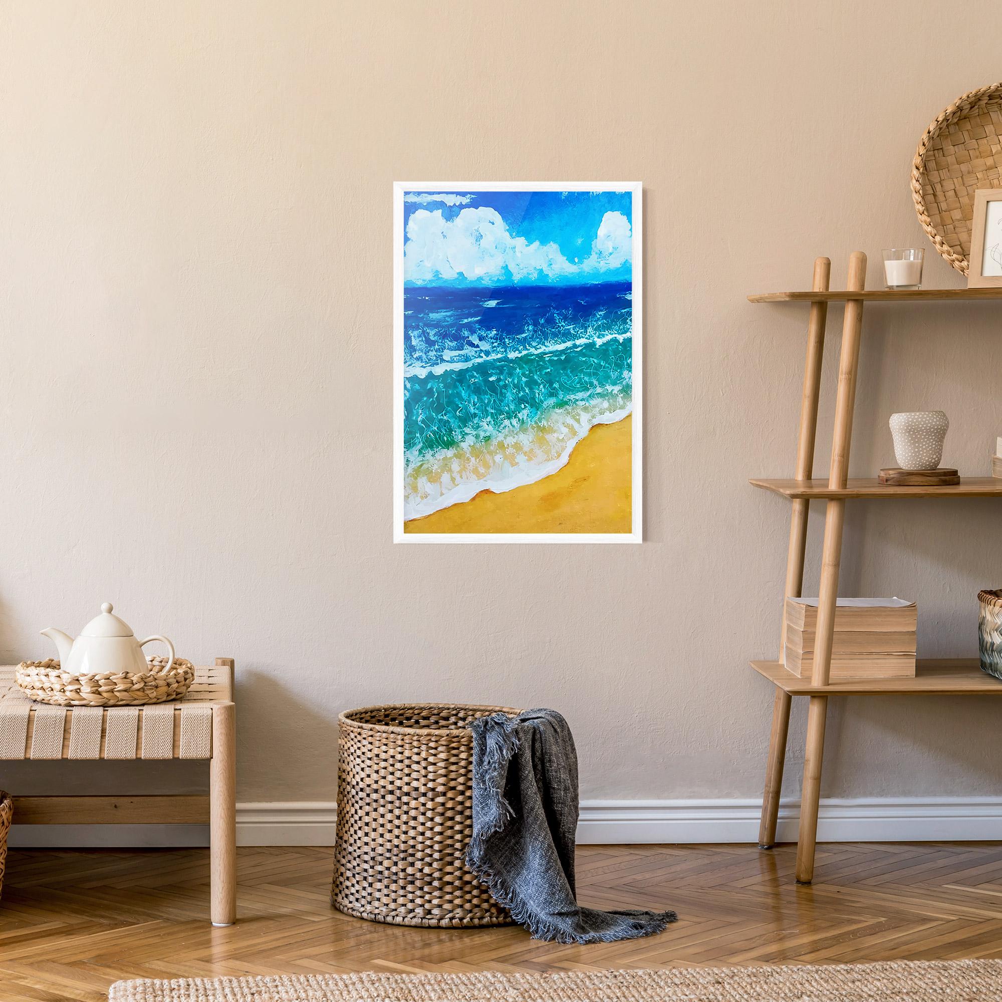 Poster Înrămat Yellow Beach Painting mockup 9