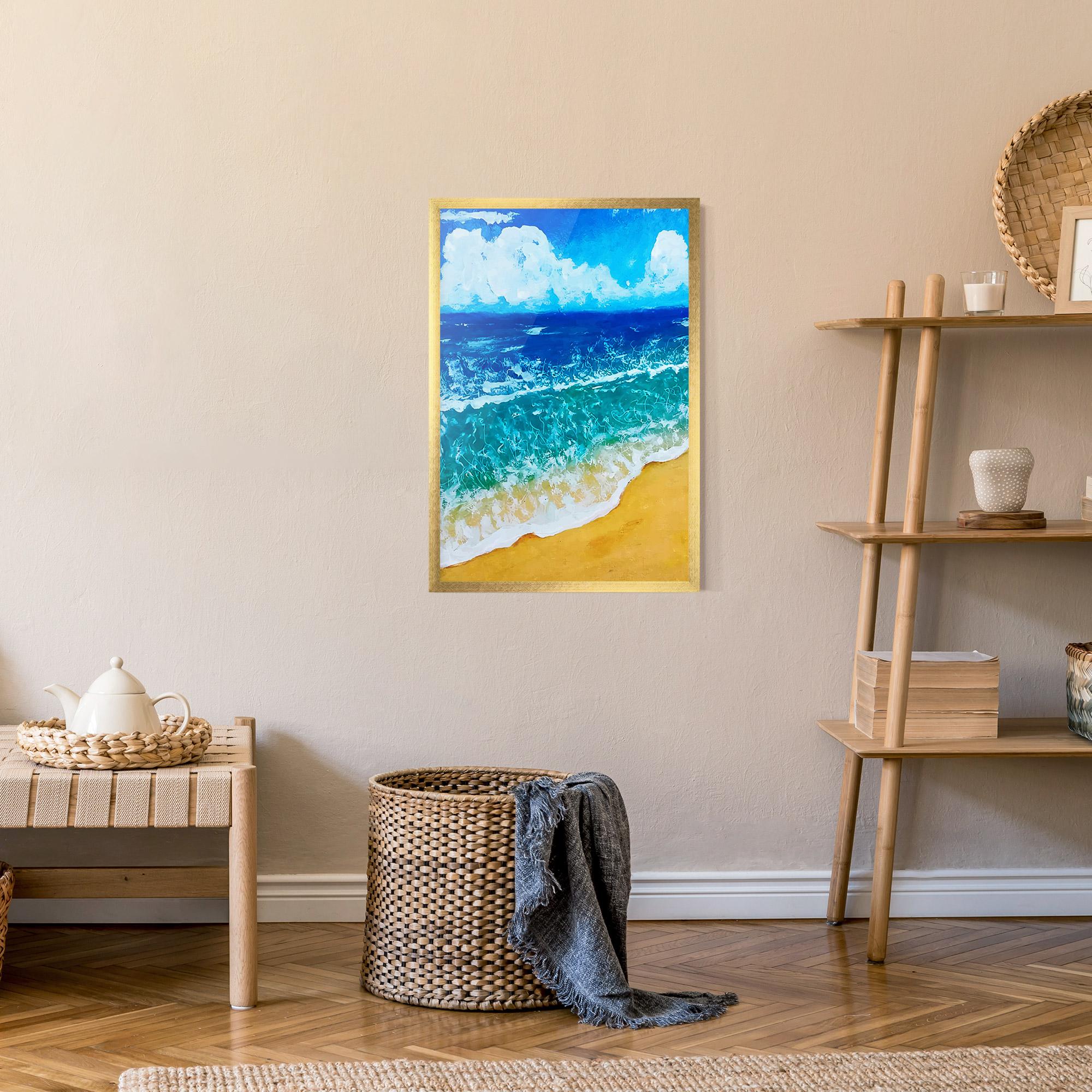 Poster Înrămat Yellow Beach Painting mockup 9