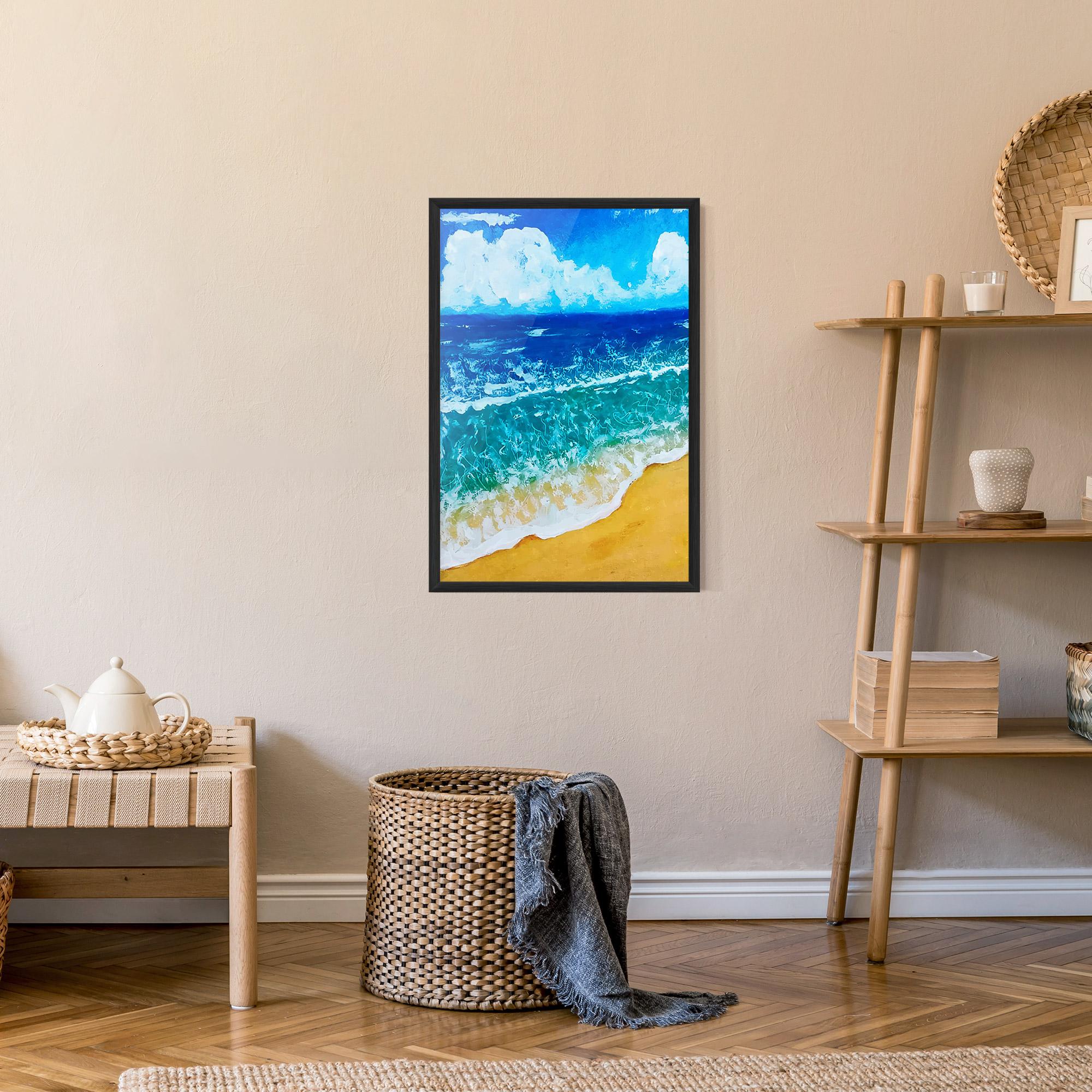 Poster Înrămat Yellow Beach Painting mockup 9
