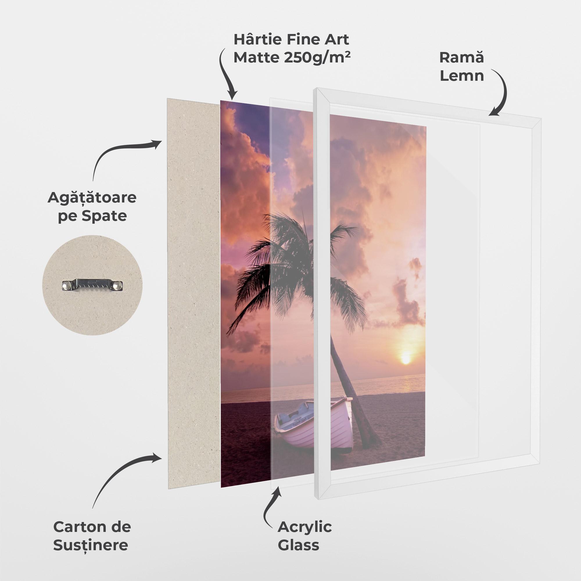 Poster Înrămat Boat Purple Sunset mockup 1