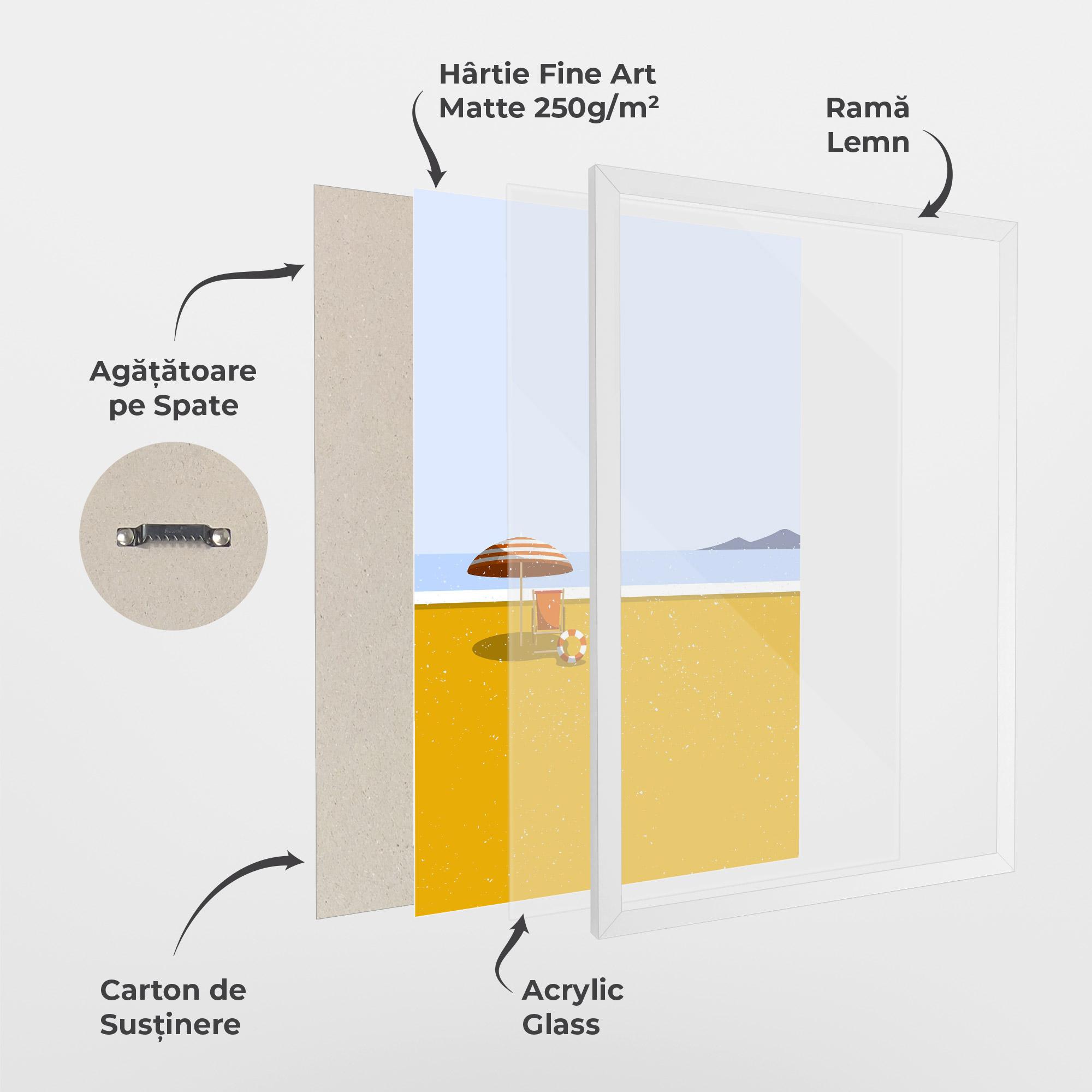 Poster Înrămat Yellow Beach mockup 1