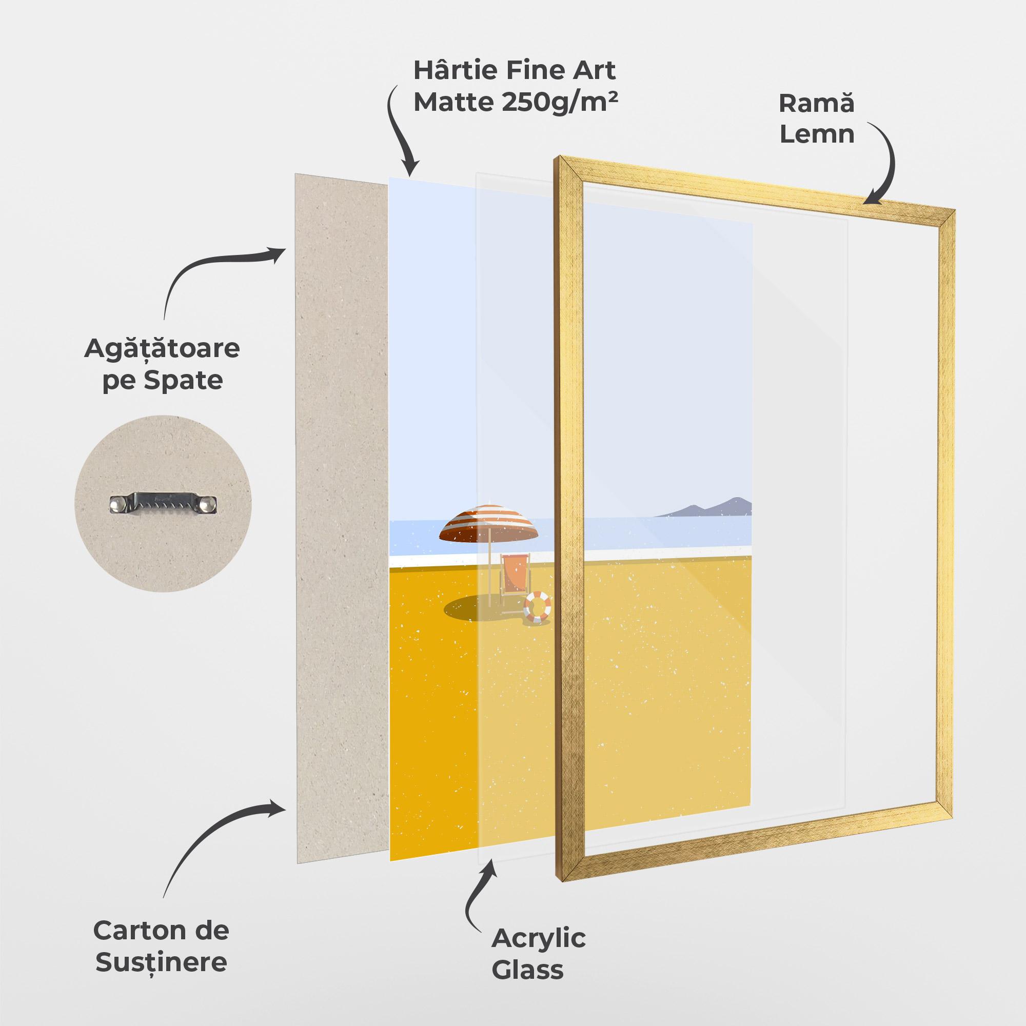 Poster Înrămat Yellow Beach mockup 1