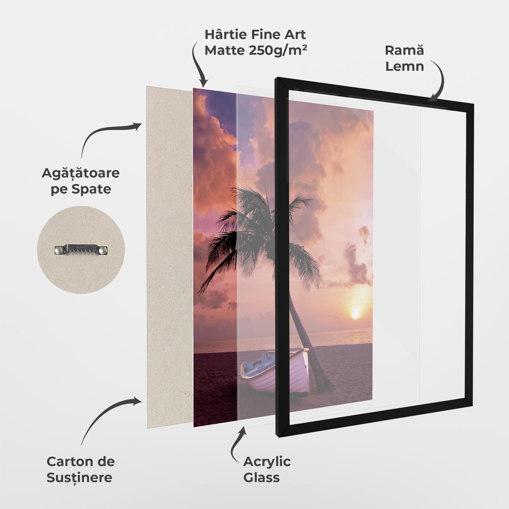 Poster Înrămat Boat Purple Sunset mockup 1