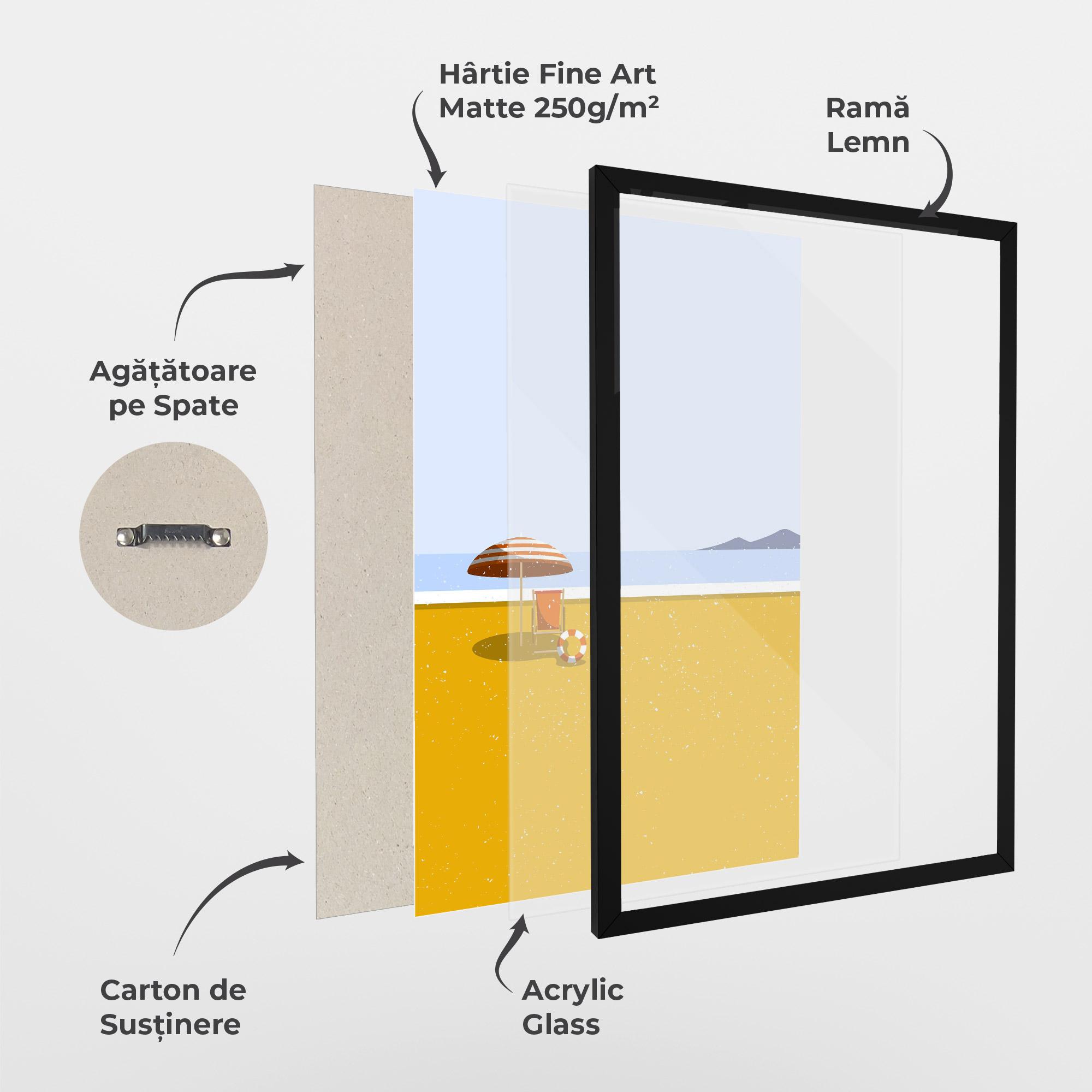 Poster Înrămat Yellow Beach mockup 1