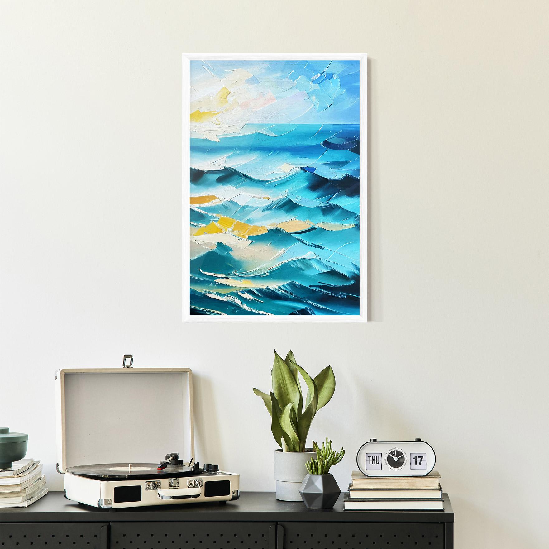 Poster Înrămat Blue Ocean Painting mockup 2