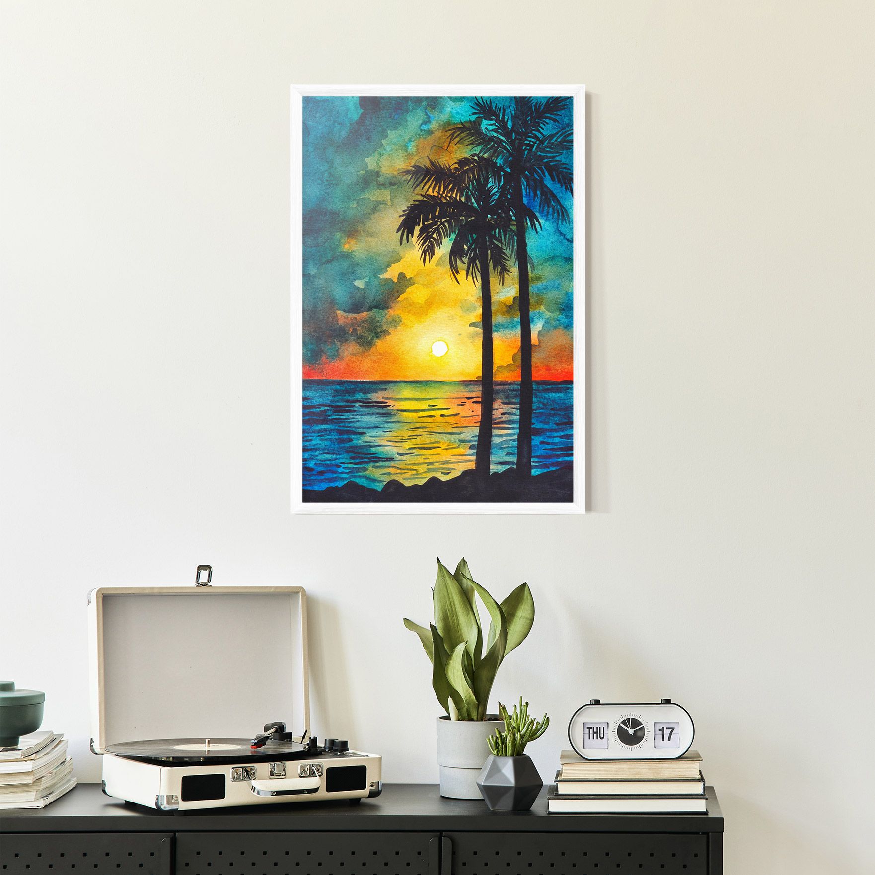 Sunset Watercolor Tree mockup 2
