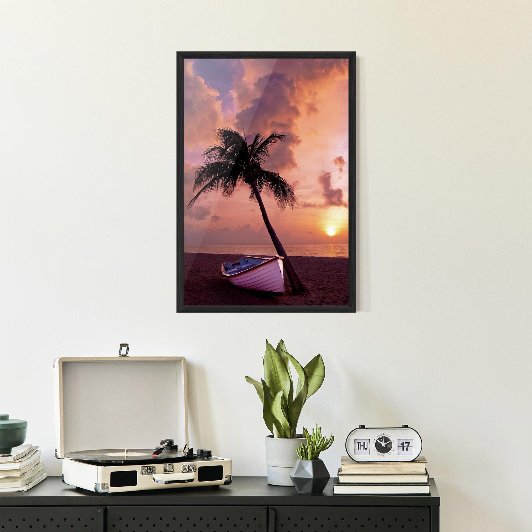 Poster Înrămat Boat Purple Sunset mockup 2