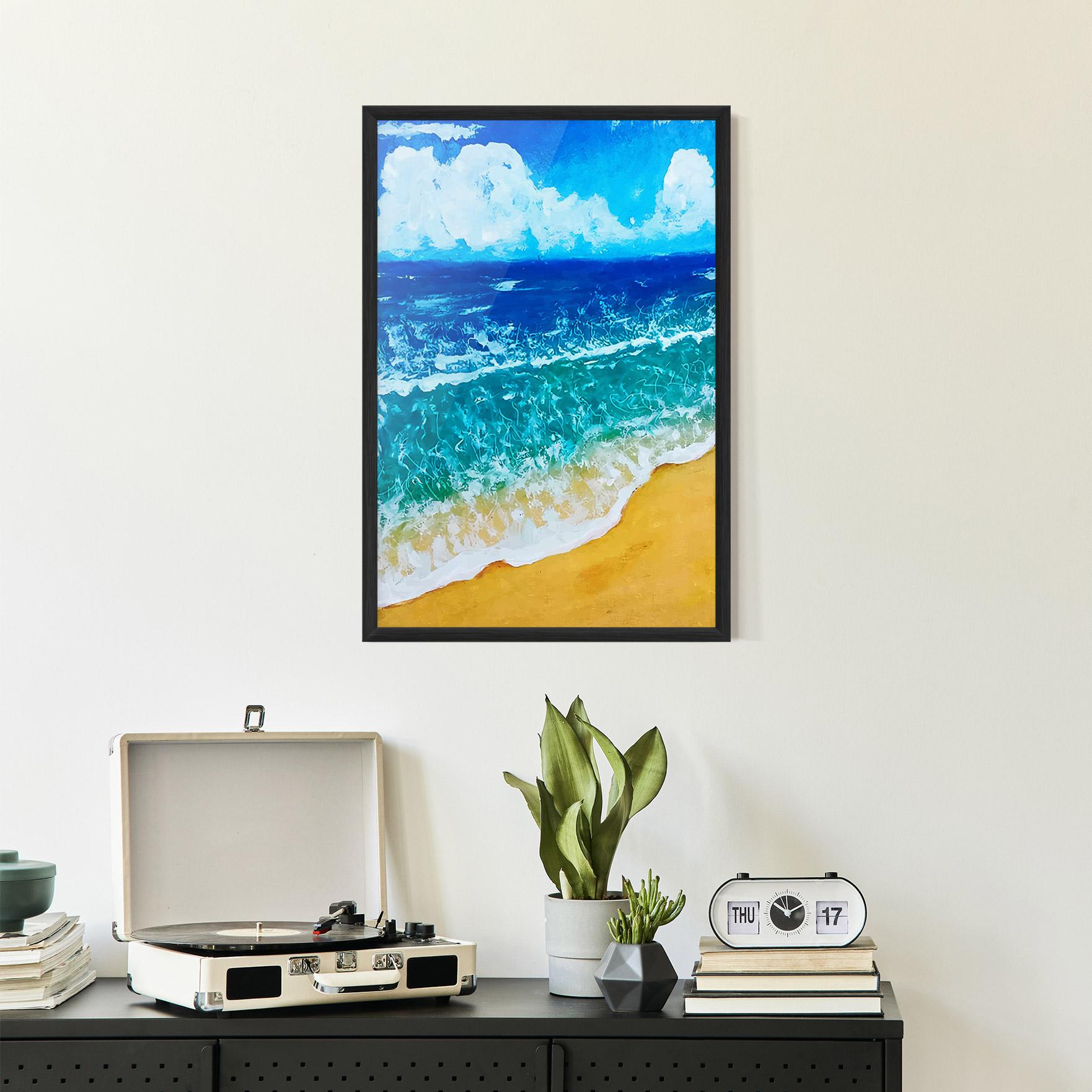 Poster Înrămat Yellow Beach Painting mockup 2
