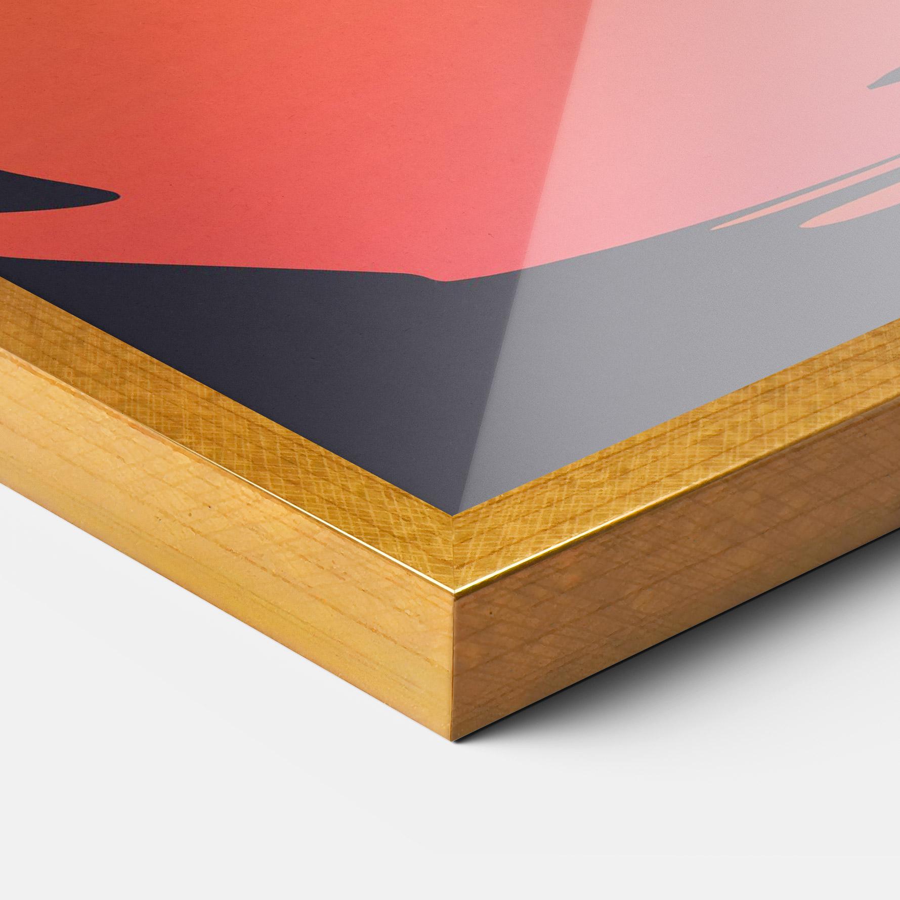 Poster Înrămat Orange Surfer Art mockup 3