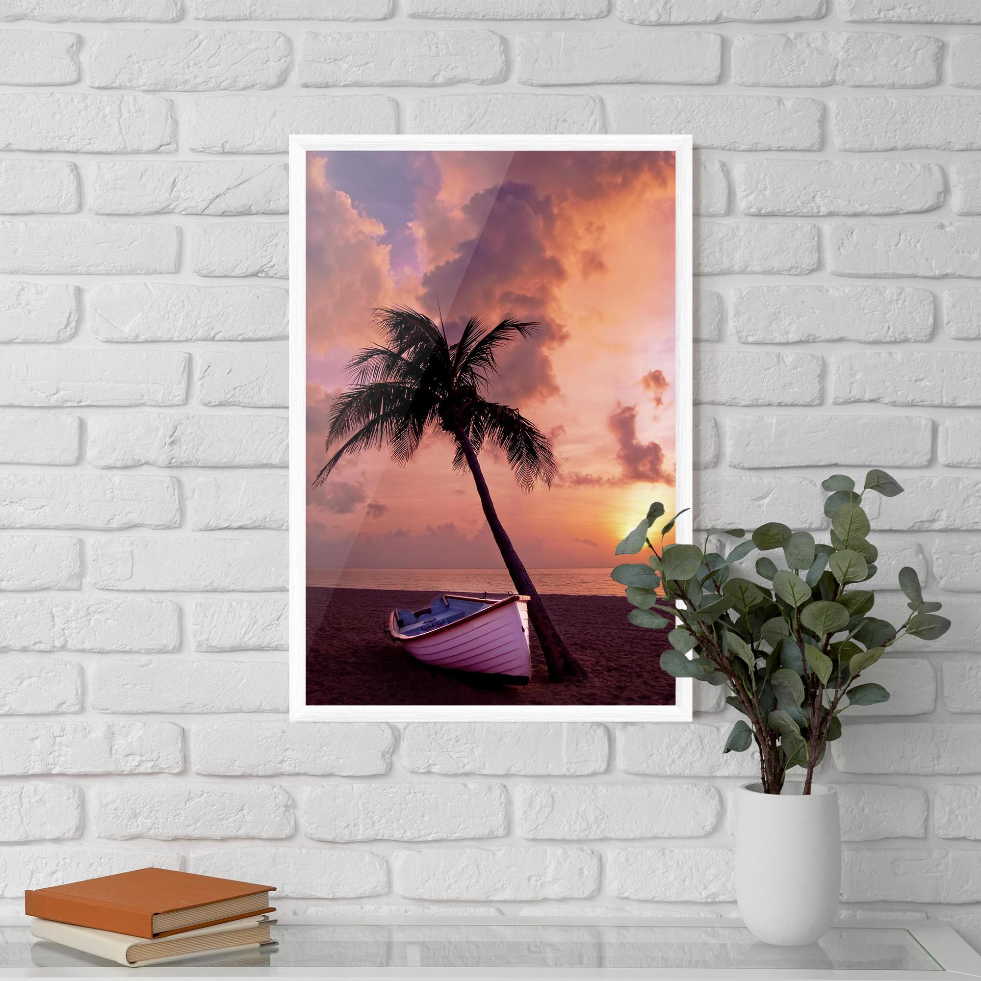 Poster Înrămat Boat Purple Sunset mockup 5