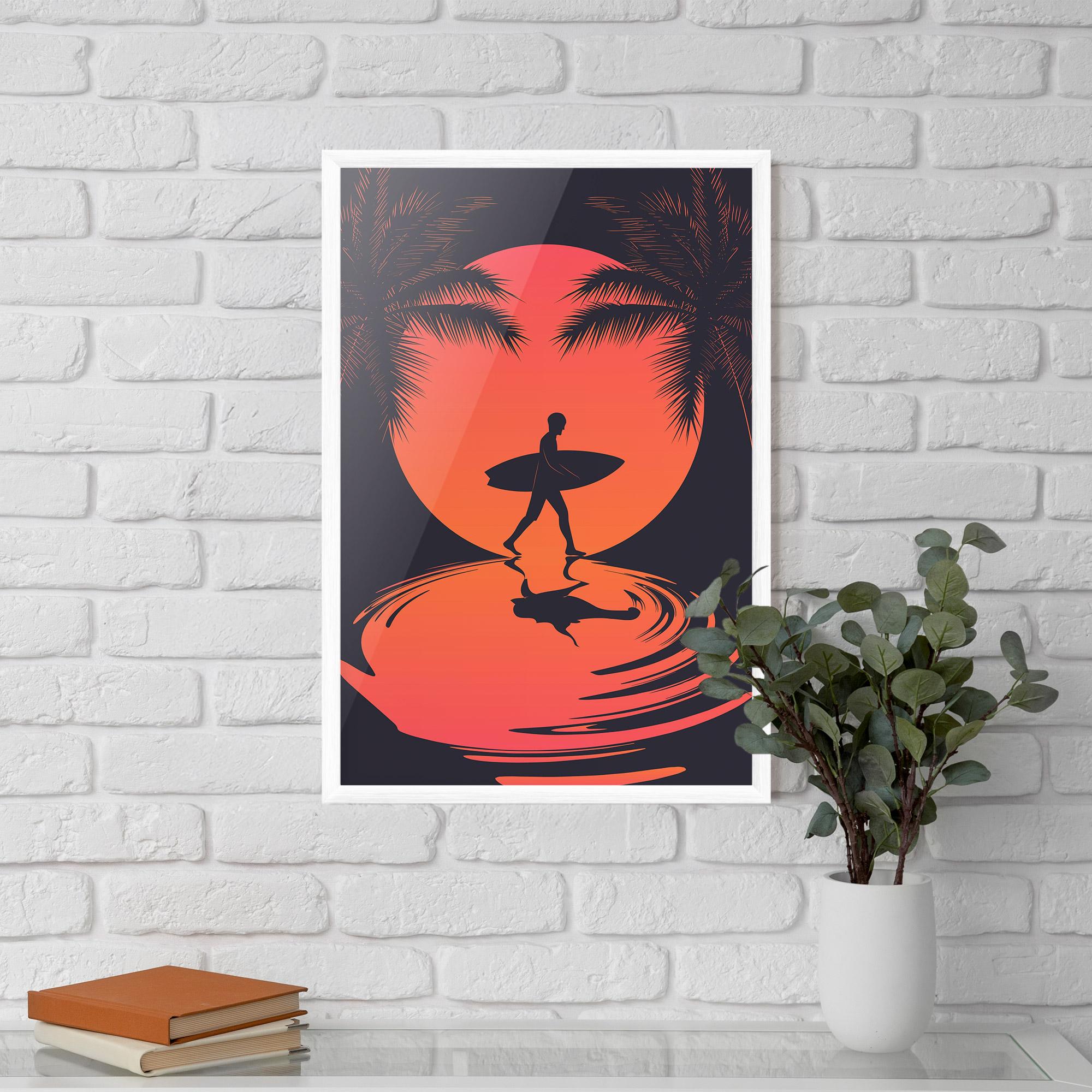 Poster Înrămat Orange Surfer Art mockup 5