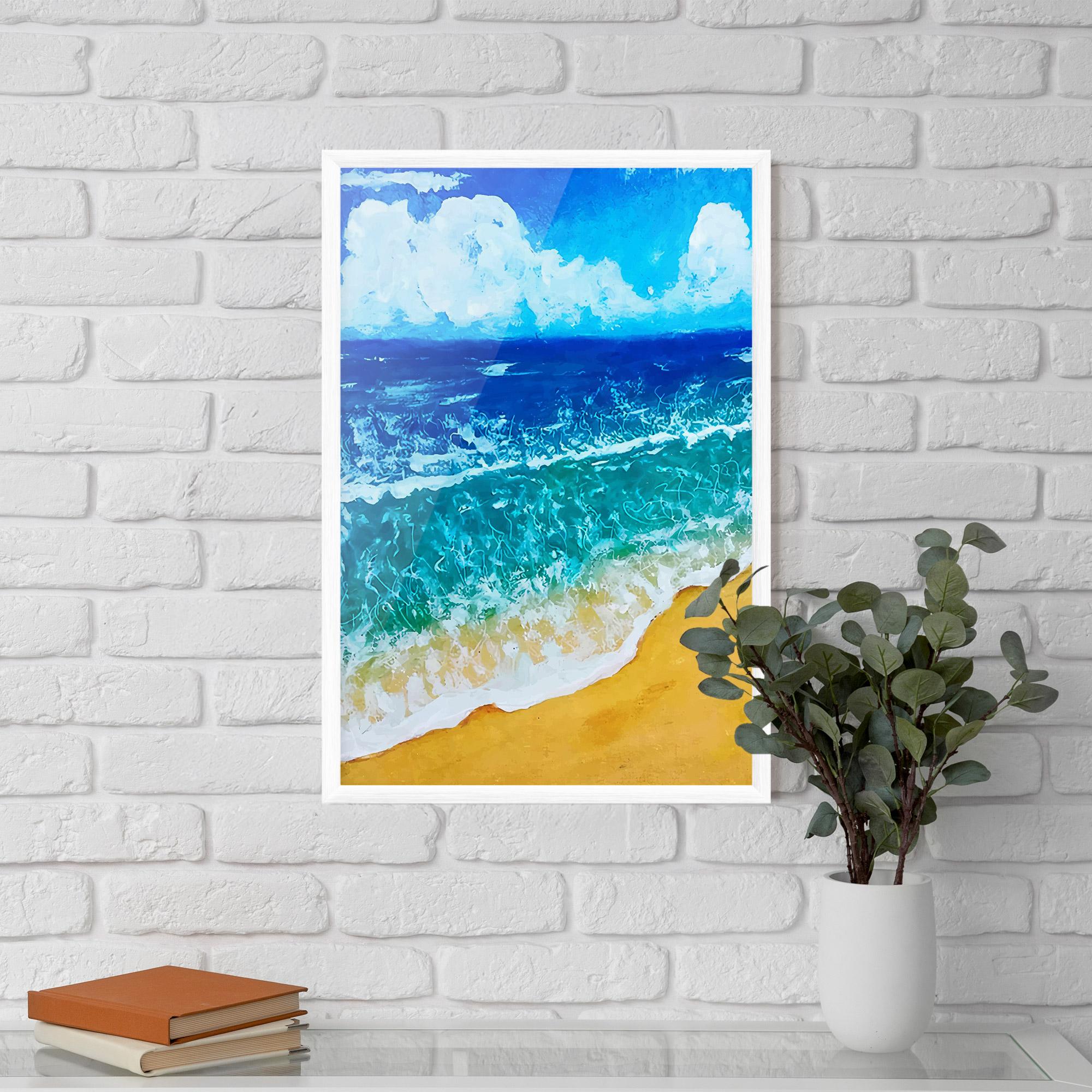 Poster Înrămat Yellow Beach Painting mockup 5