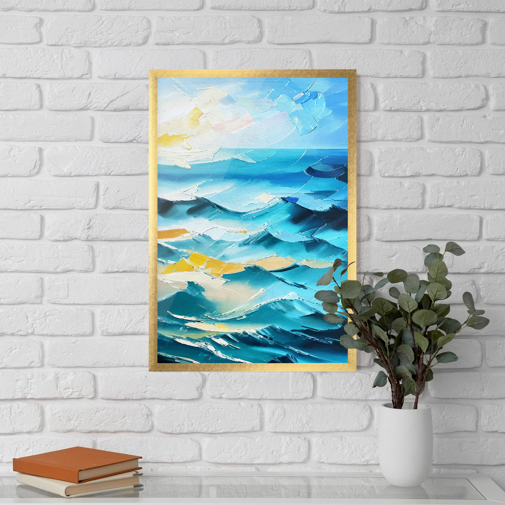 Poster Înrămat Blue Ocean Painting mockup 5