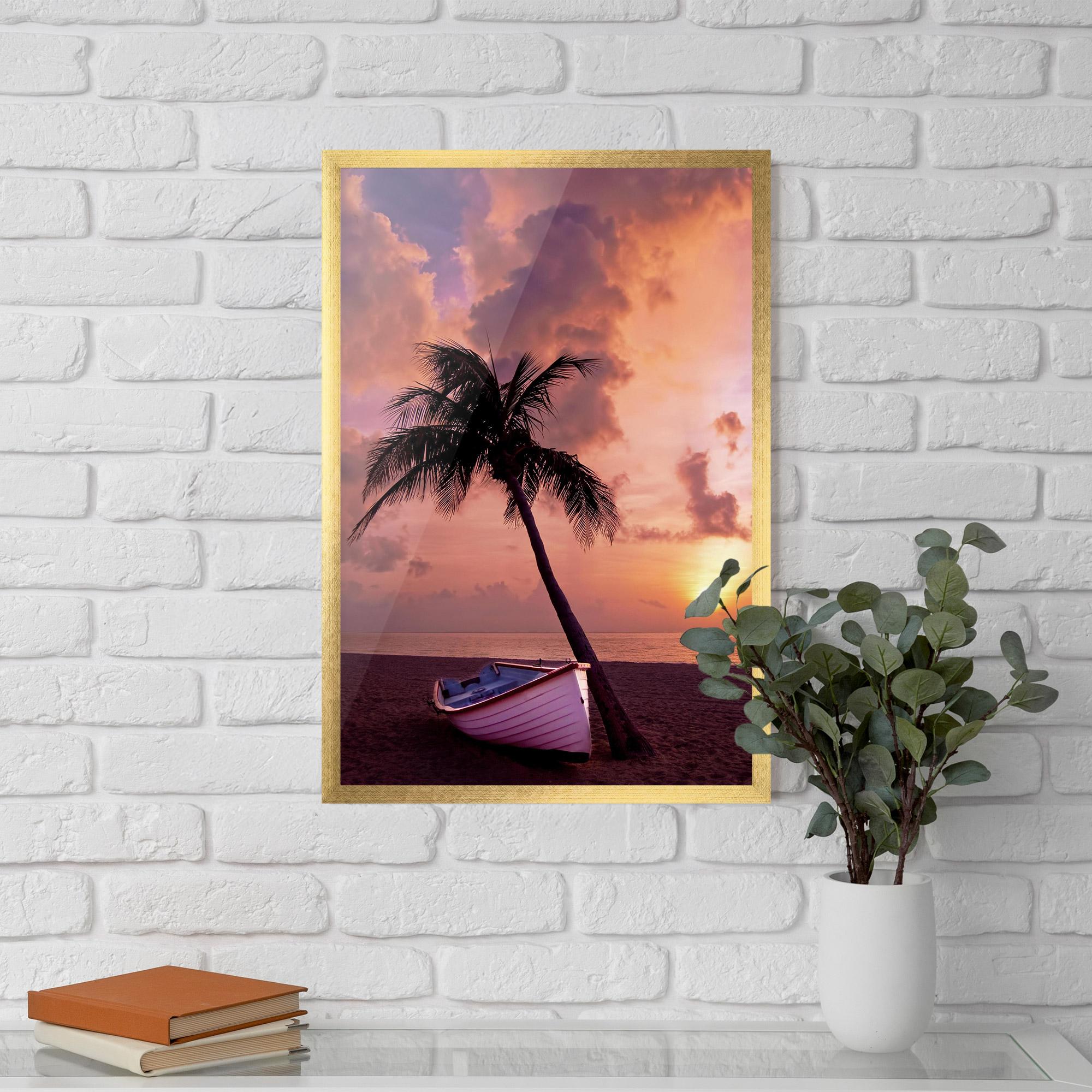 Poster Înrămat Boat Purple Sunset mockup 5