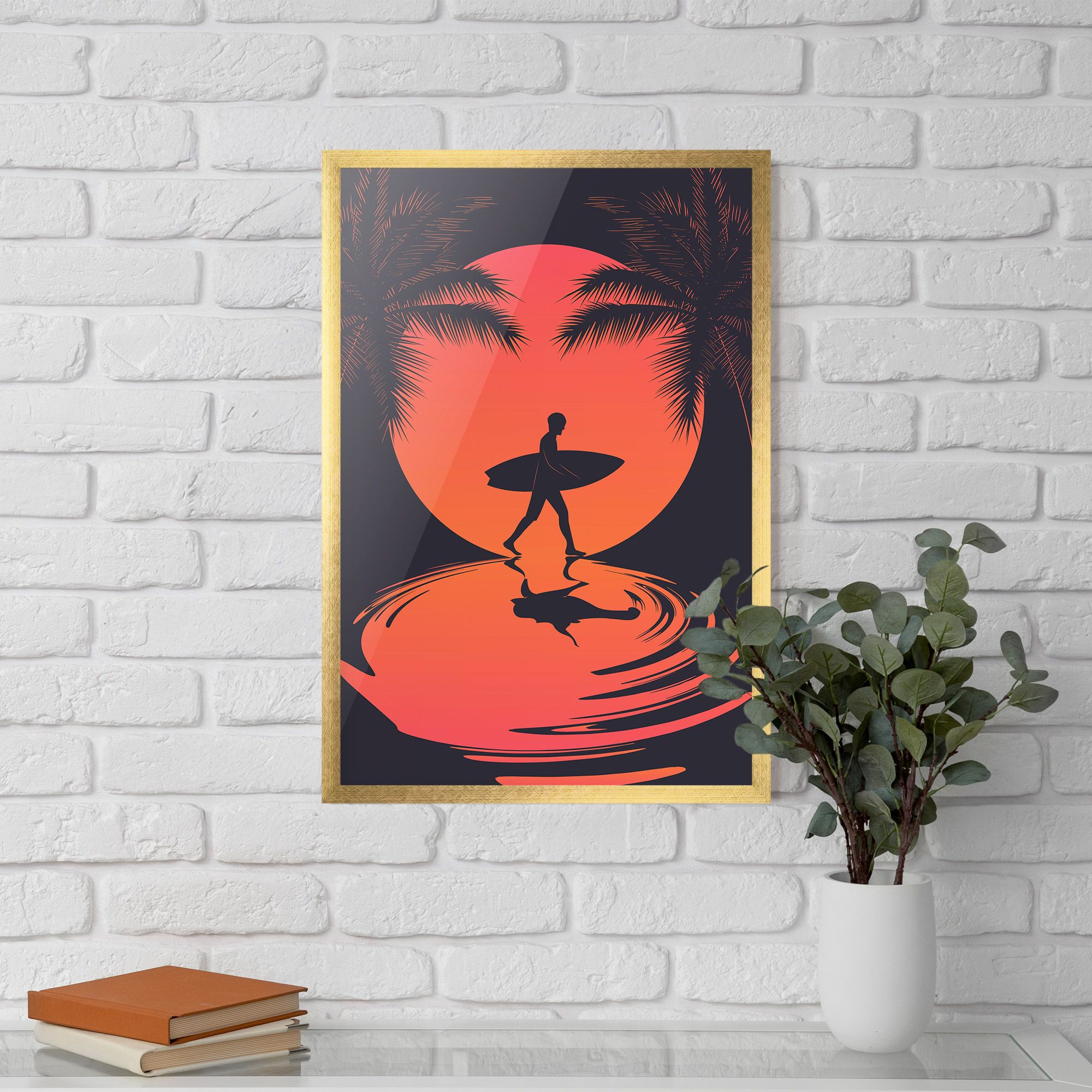 Orange Surfer Art mockup 5