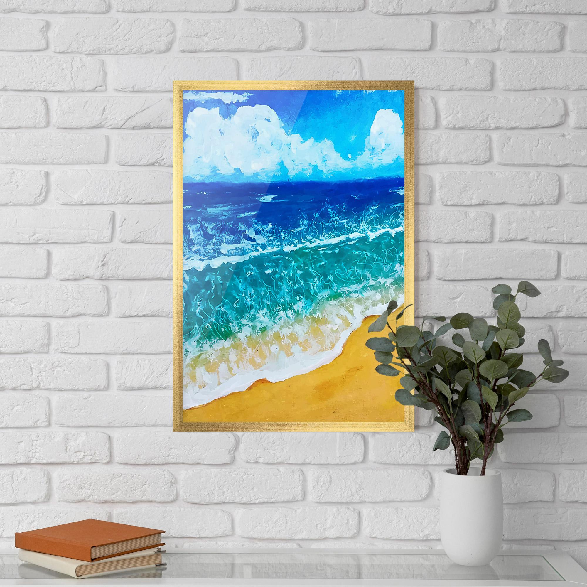 Poster Înrămat Yellow Beach Painting mockup 5