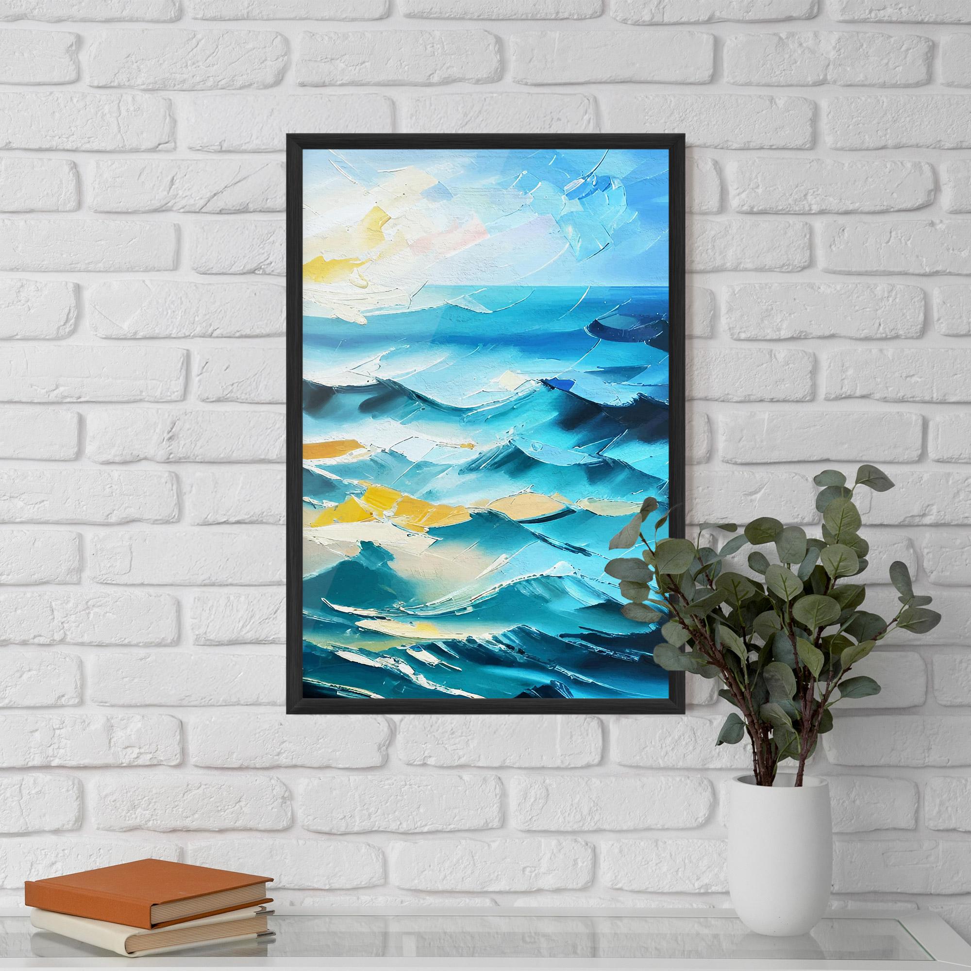 Poster Înrămat Blue Ocean Painting mockup 5