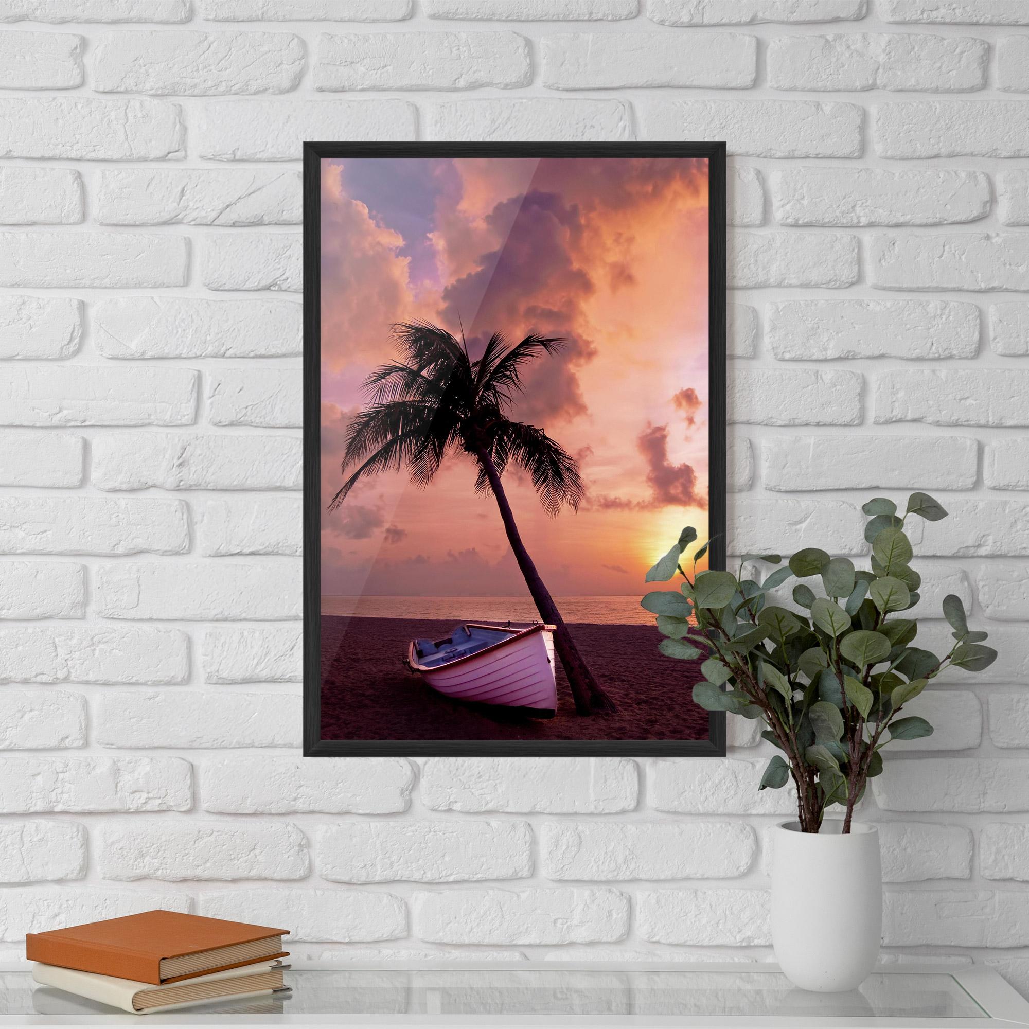 Poster Înrămat Boat Purple Sunset mockup 5