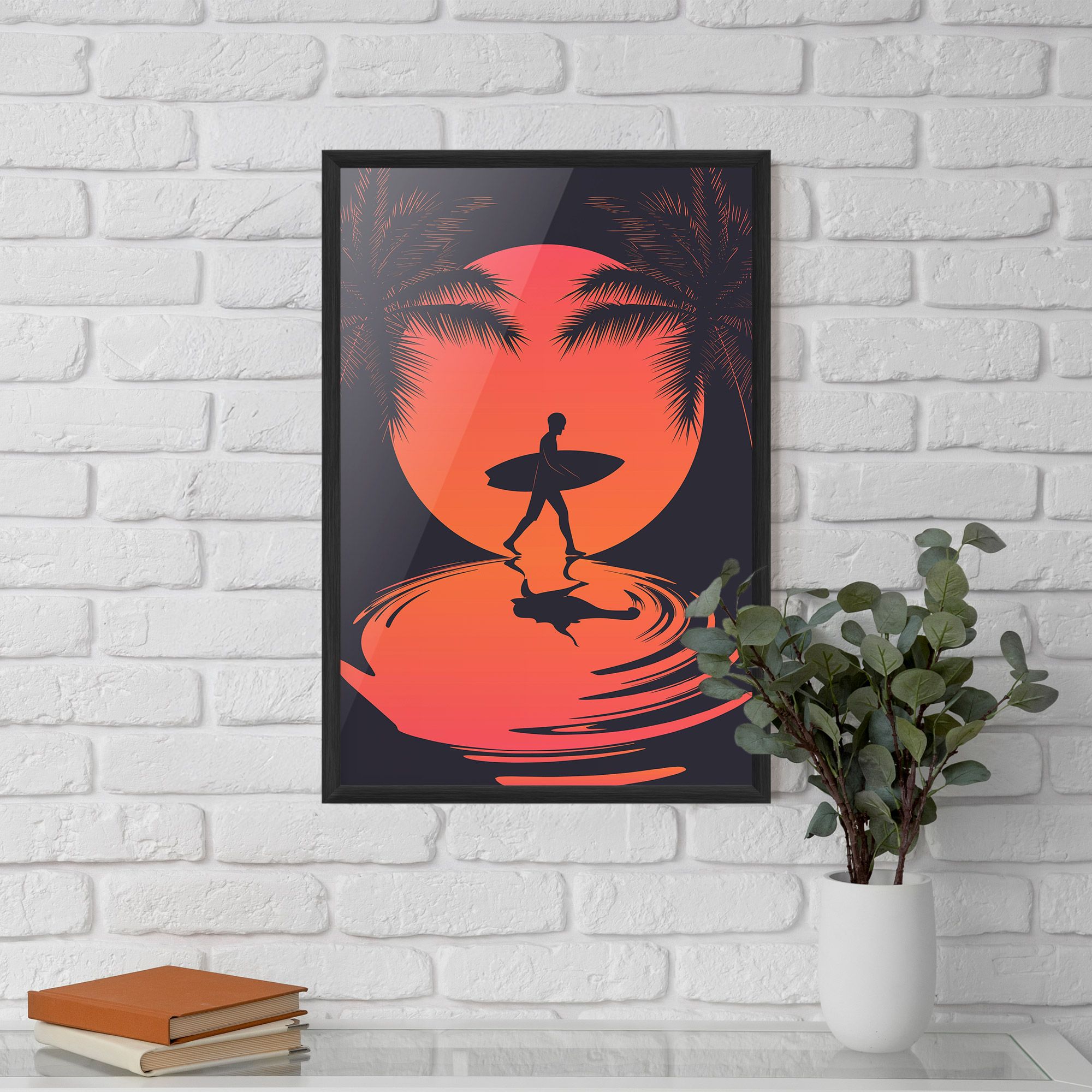 Orange Surfer Art mockup 5
