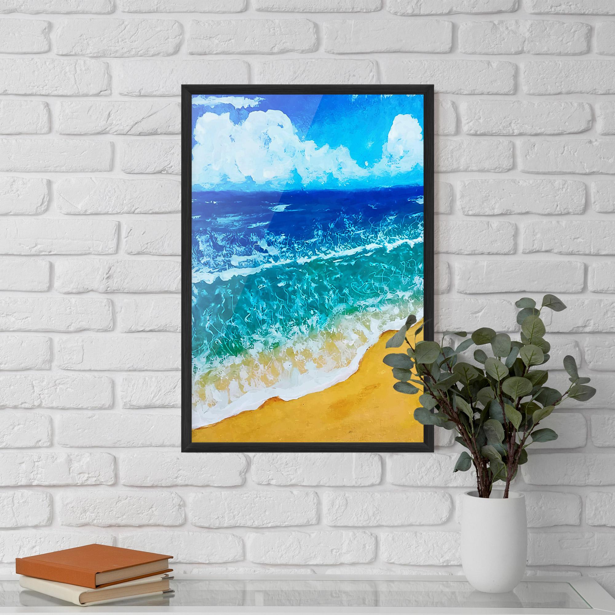 Poster Înrămat Yellow Beach Painting mockup 5