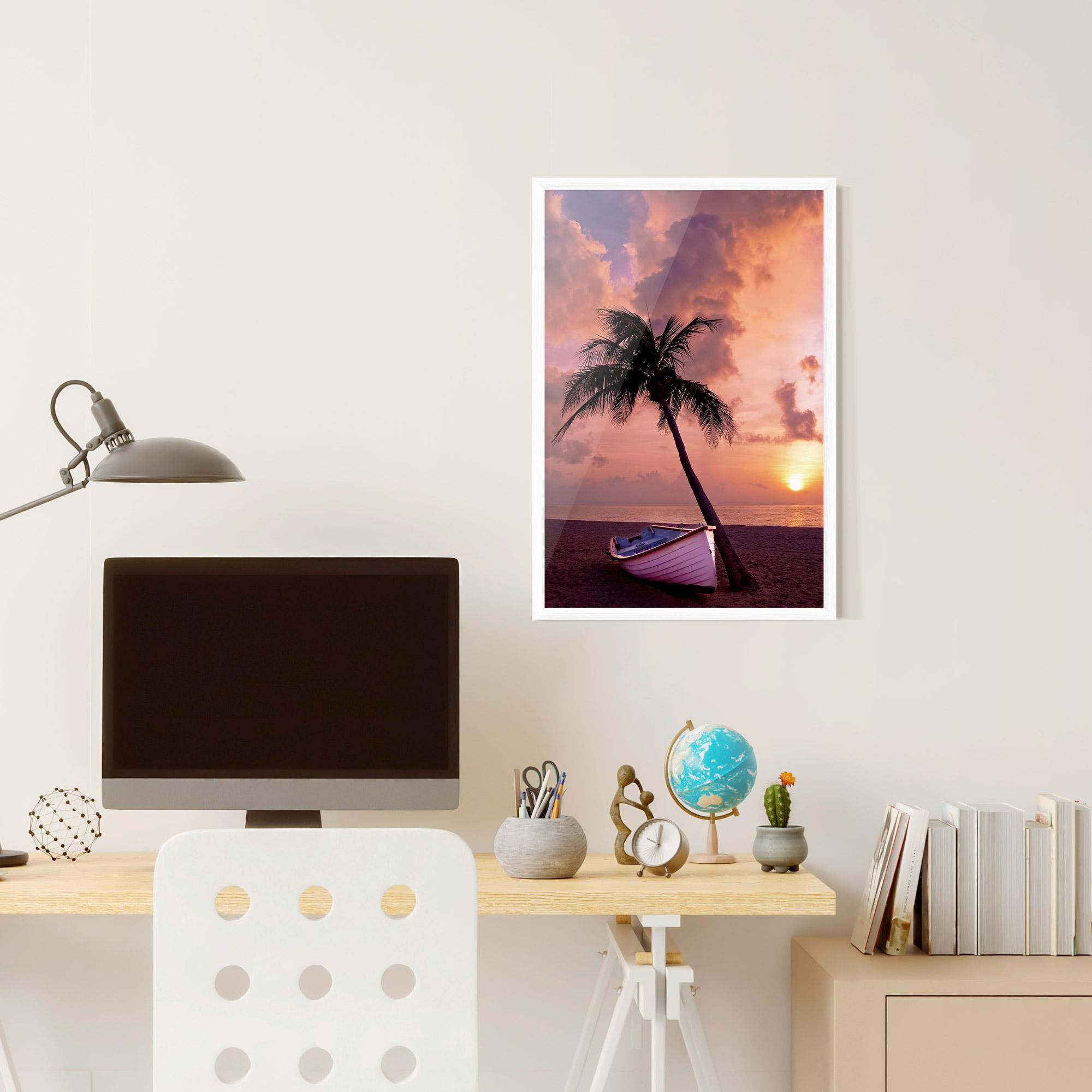 Poster Înrămat Boat Purple Sunset mockup 6