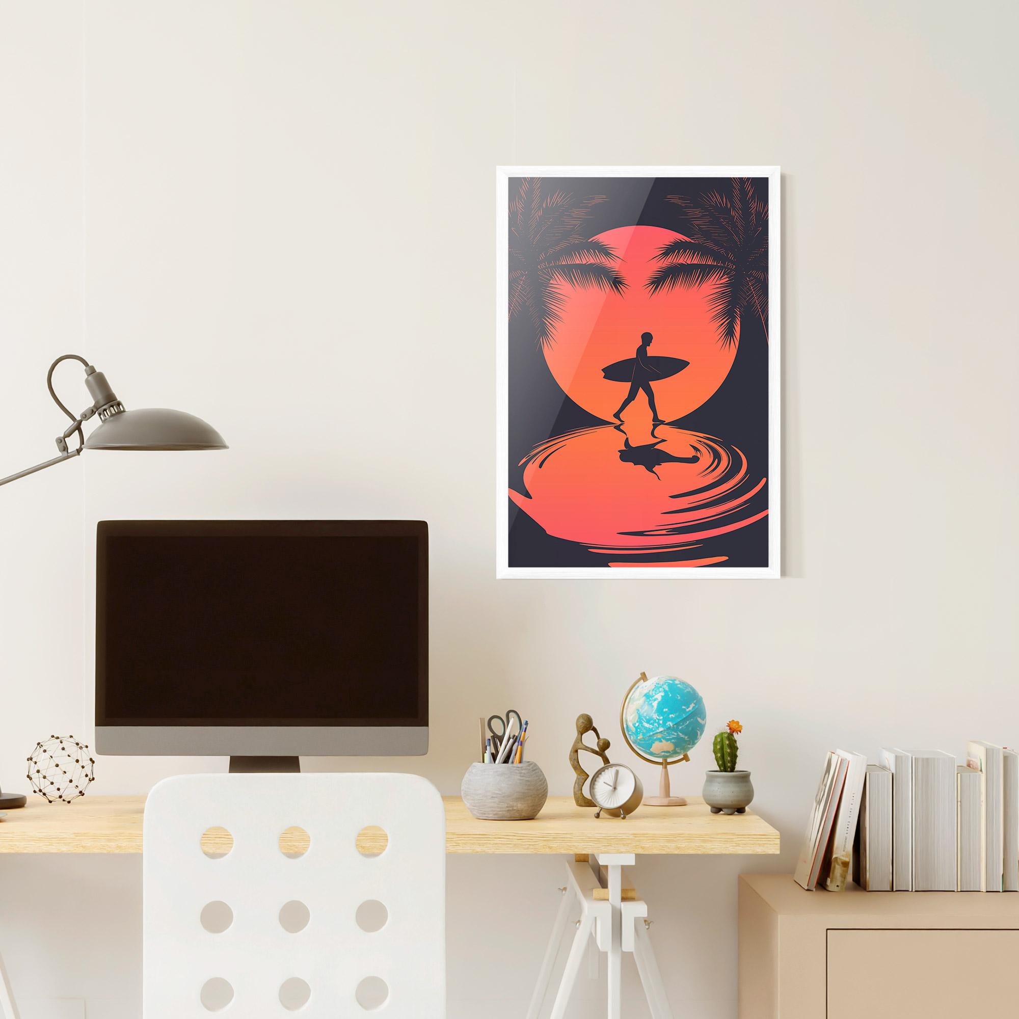 Poster Înrămat Orange Surfer Art mockup 6