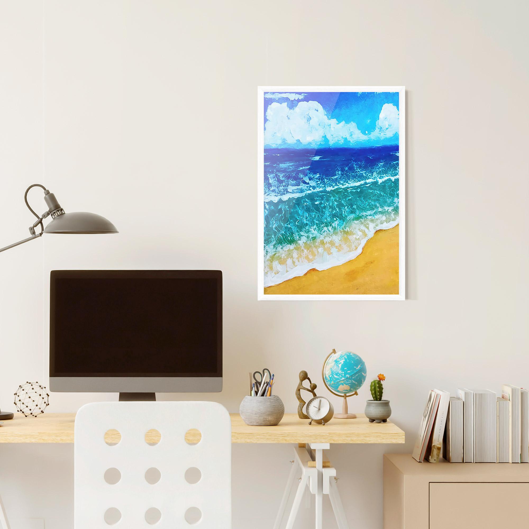 Poster Înrămat Yellow Beach Painting mockup 6